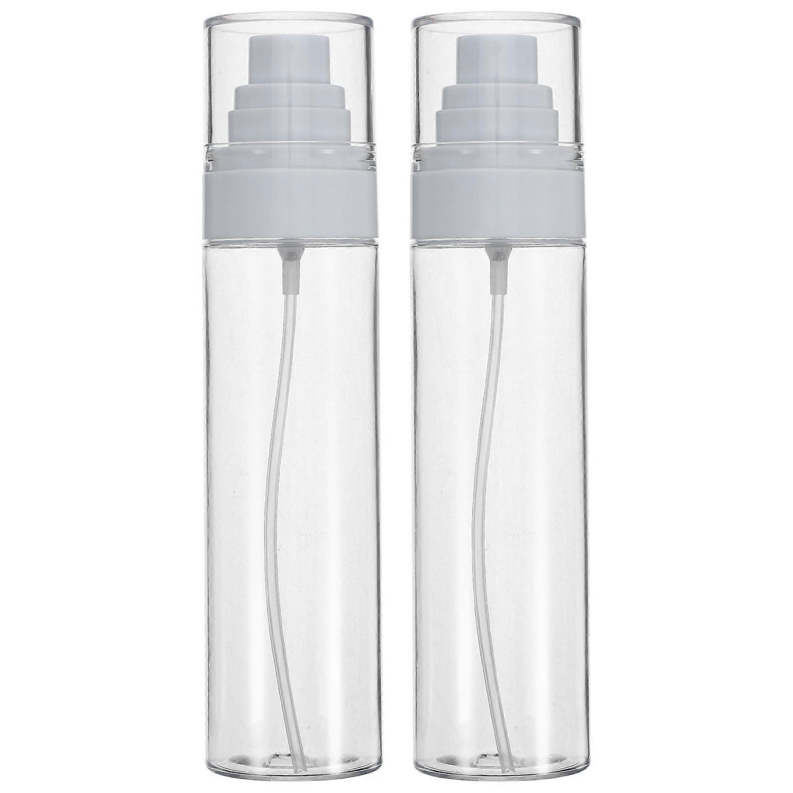 2pcs Travel Empty Spray Lotion Bottles Refillable Portable Containers Lightweight Transparent Design for Toiletries