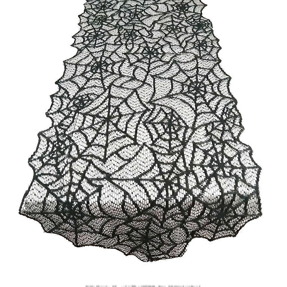 Halloween Table Runner Black Spider Web Tablecloth for Table Decoration