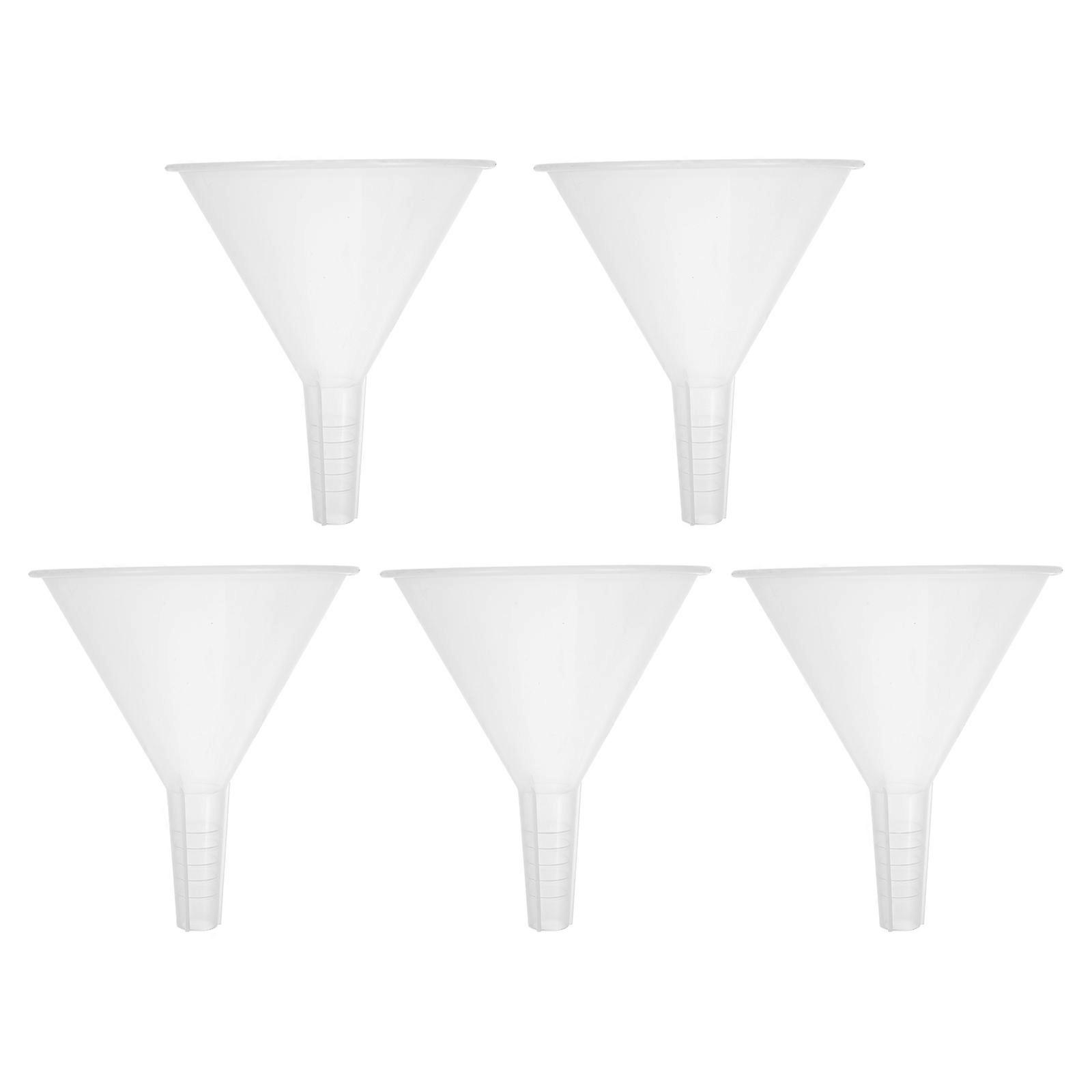 Clear Plastic Funnel 5Pcs Triangle Funnel For Laboratory Work Liquid Transfer 100mm Simple Design