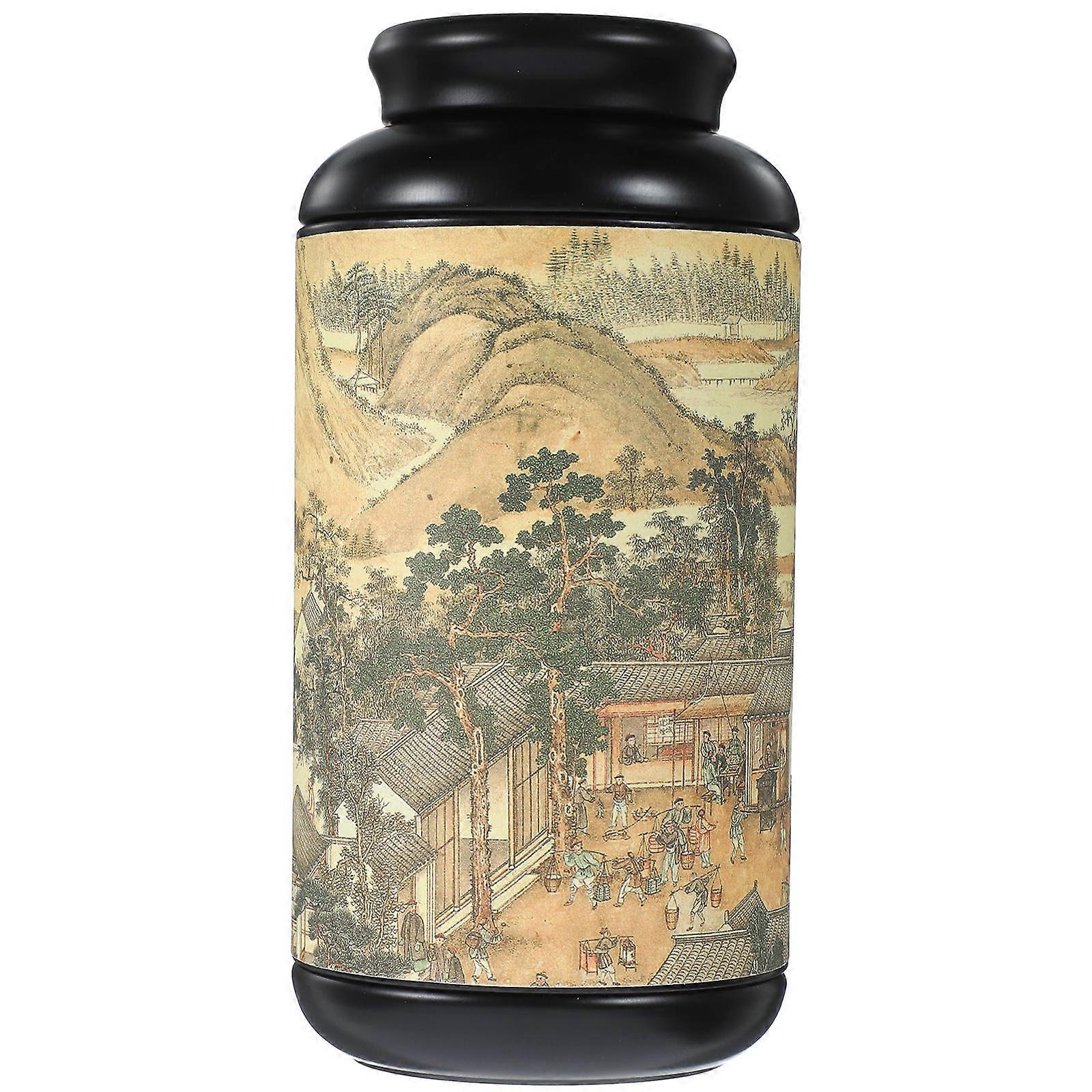 Chinese Retro Trend Small Metal Container For Office Use And Home Use 16.30X8.10X8.10CM Versatile Storage Option 1Pack