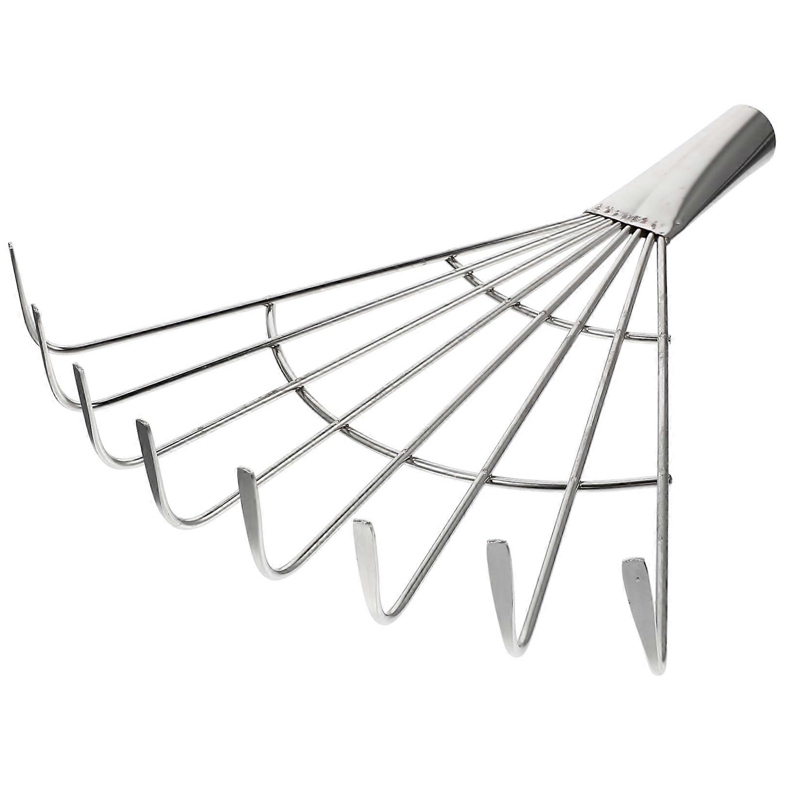 Garden Rake Without Handle - Multi-Functional Soil Aerator and Garden Cleaning Tool for Weeding, Leaf and Grass Collection