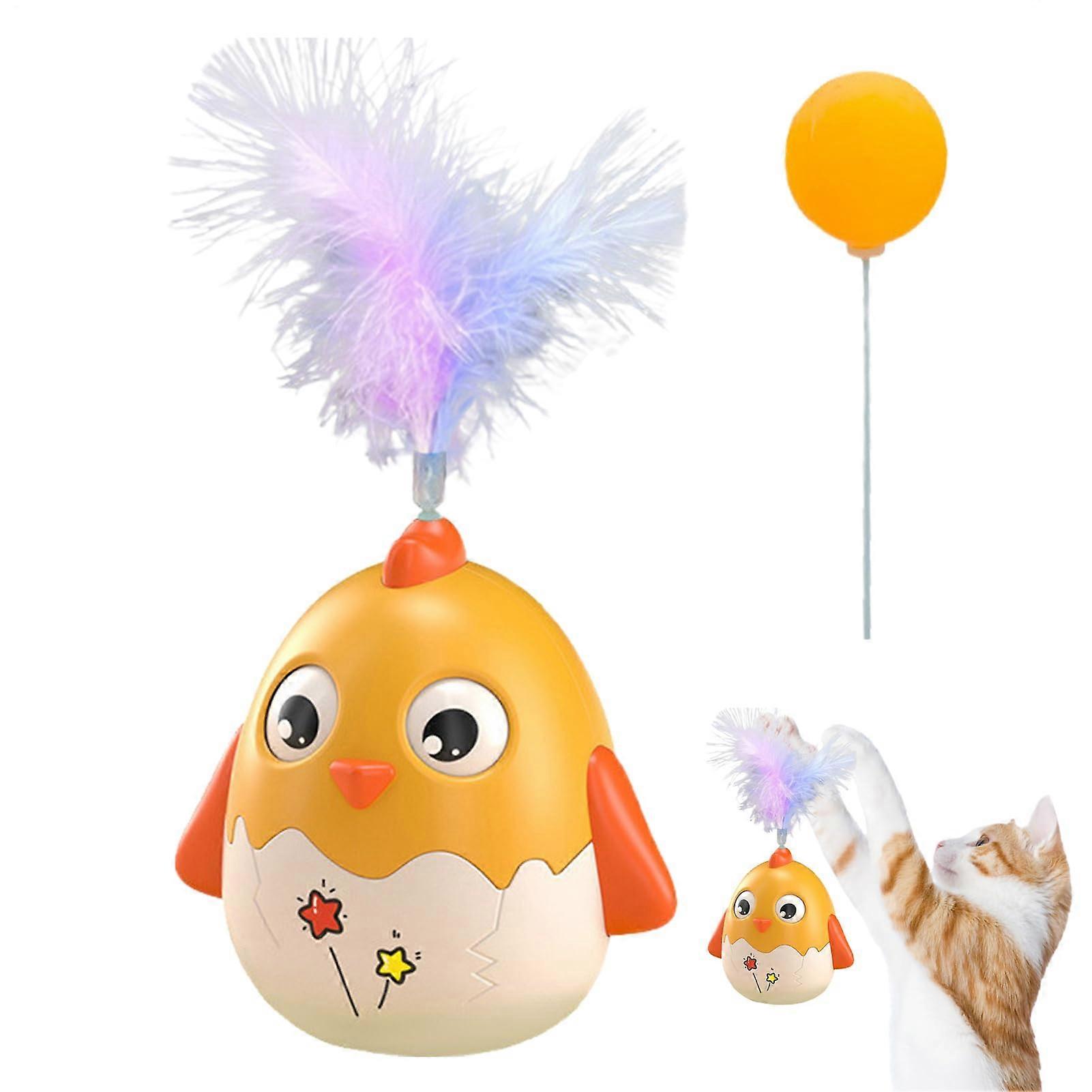 Cat Fishing Rod with Feathers - Interactive Fishing Toy for Cats with Feather, Ball and Bell, Ideal for Indoor and On the Go