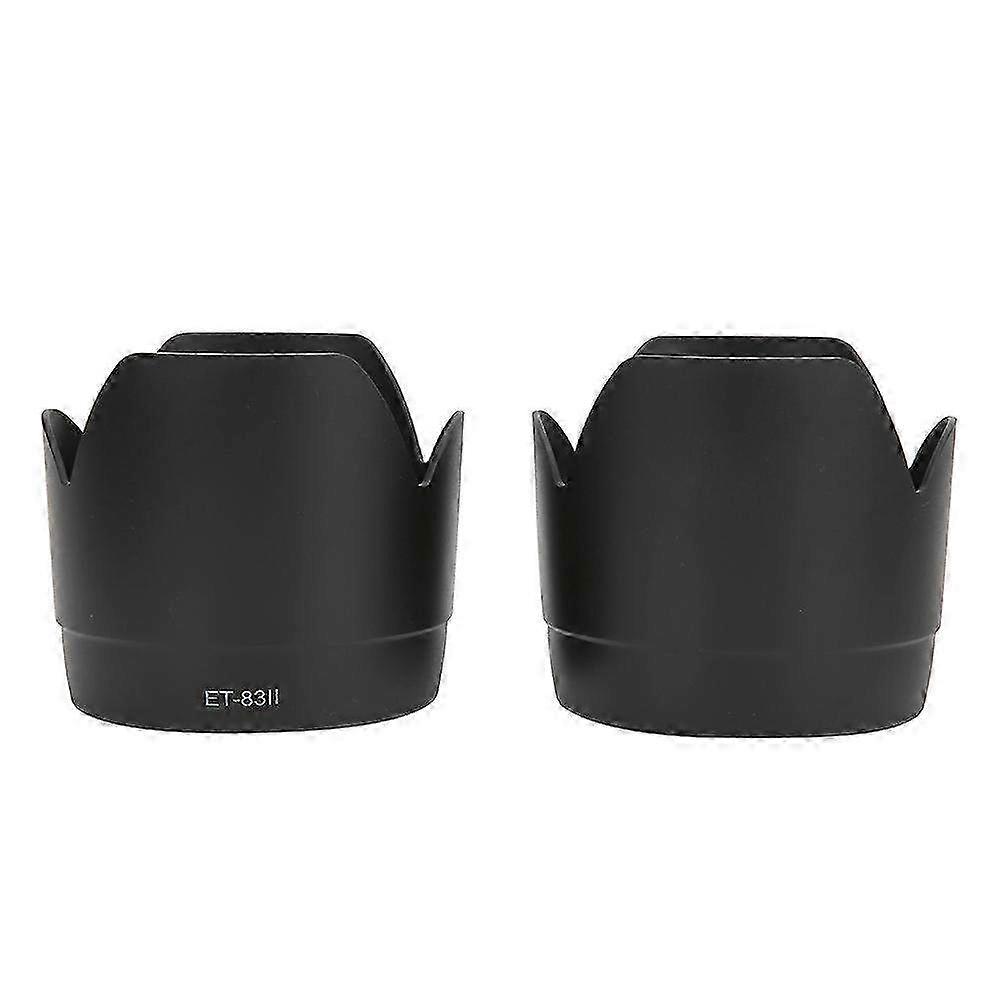 2PCS Plastic Black Camera Mount Lens Hood ET-83II - Compatible with Canon EF 70-200mm f/2.8L USM Lens for Enhanced Protection