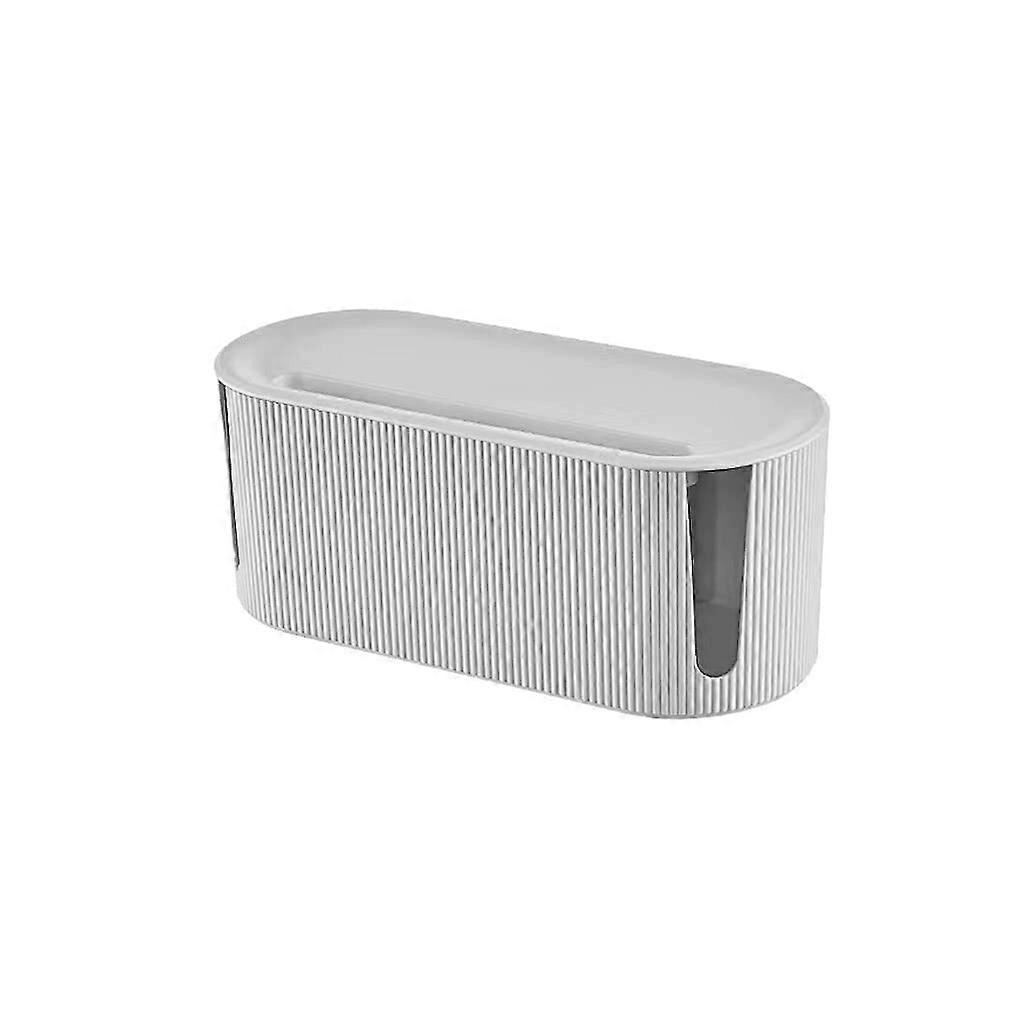 Plug Board Holder Wire Cable Organiser Box Power Container Home Dustproof Wireless Router for Office Management, White
