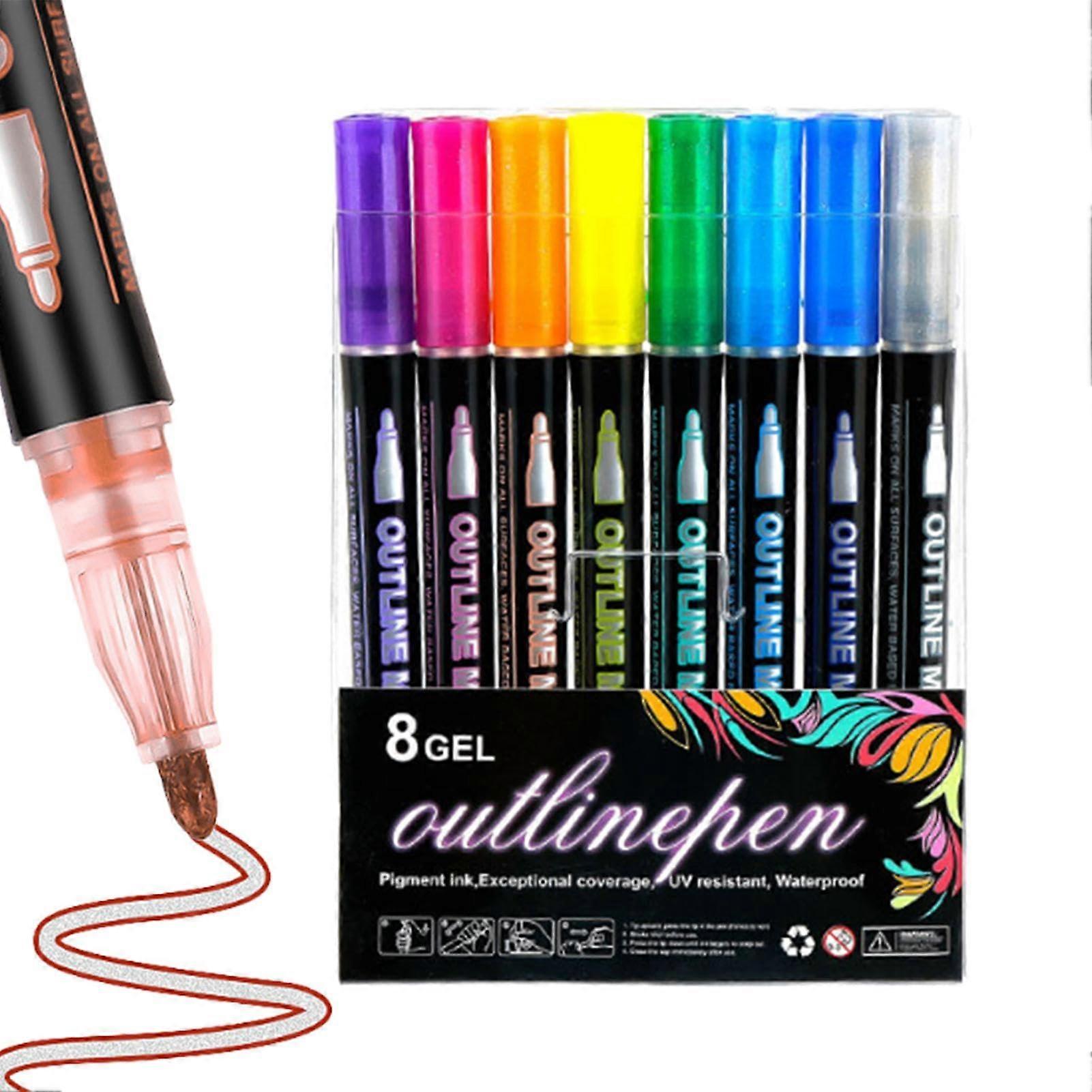 Graffiti Highlighters - Shimmering Marker Pens for Art and Doodling, Vibrant Colouring Pens in Assorted Colors, 1 Pack