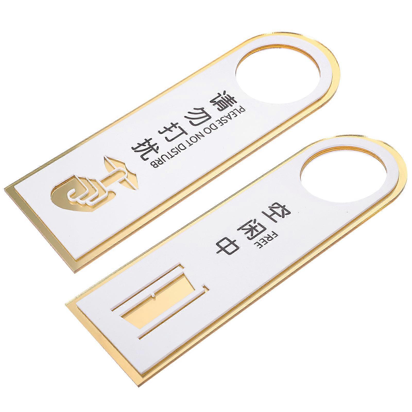 4Set Do Not Disturb Door Hanger Sign For Clinic Use Sleek Design Rectangular White Prevent Disturbance