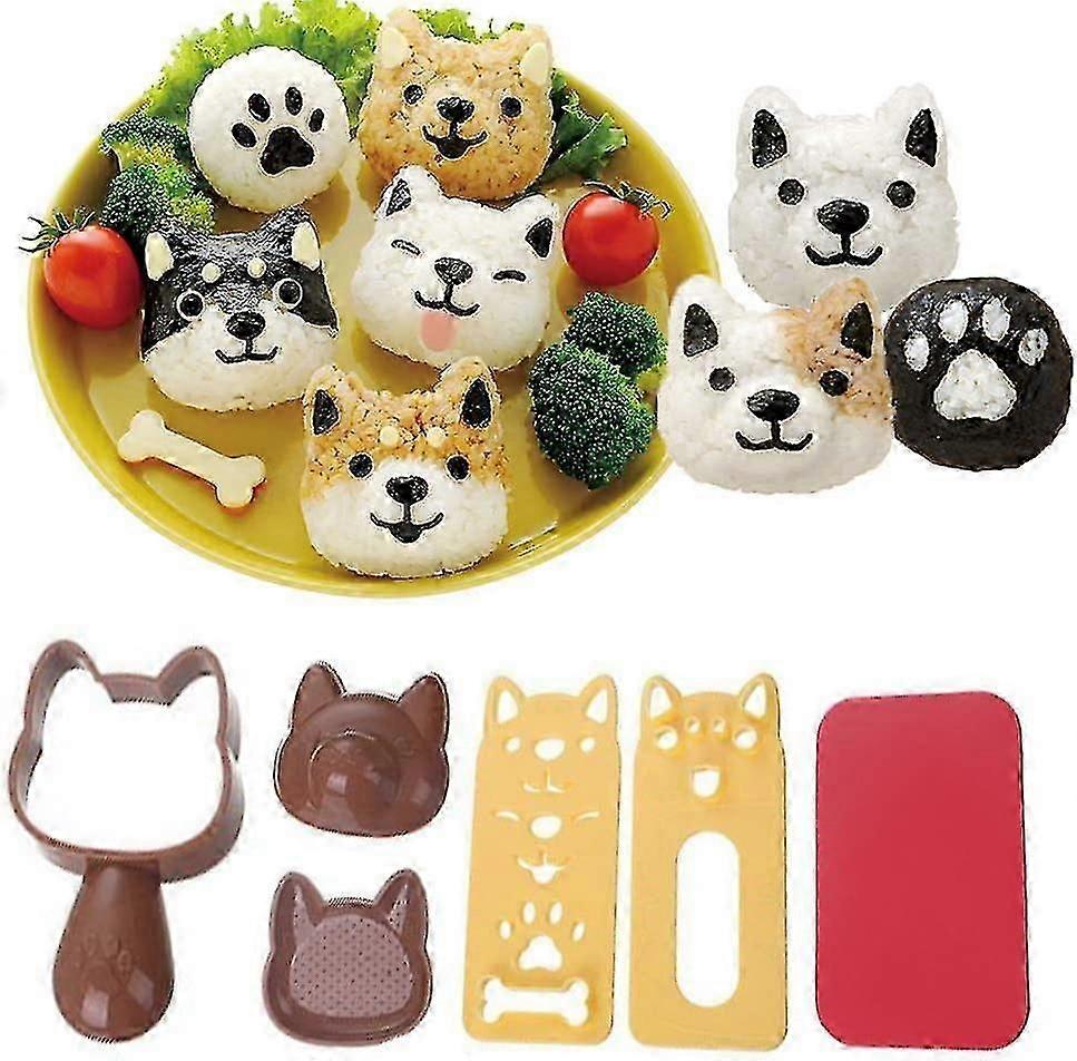 Sushi Making Kit Rice Ball Molds Bento Accessories Dog Pattern Rice Molds Sushi
