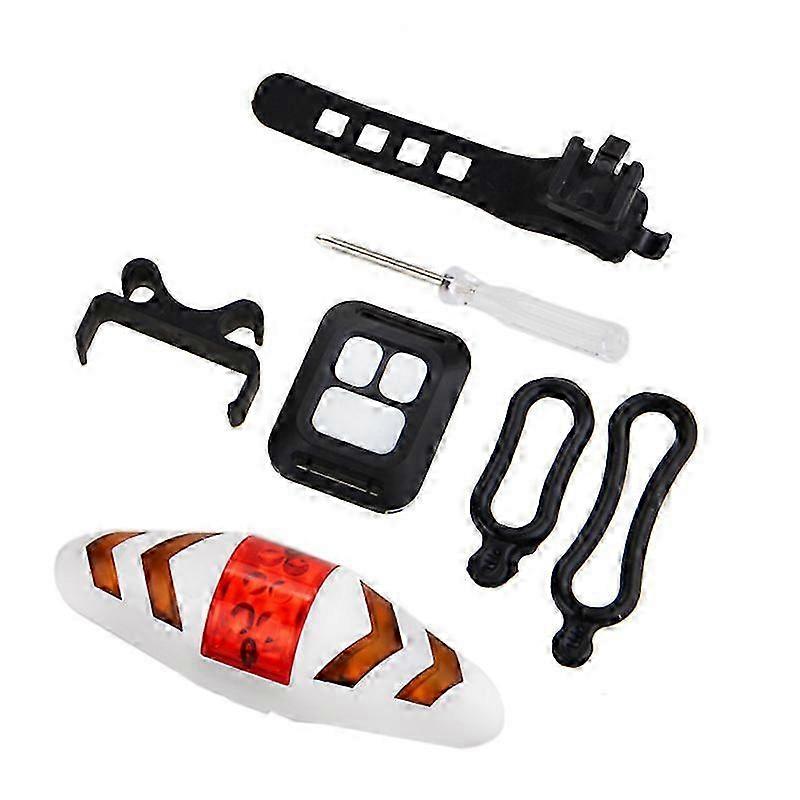 Wireless Remote Control Bicycle Tail Light with Steering Function 3 AAA Batteries Night Warning Decoration (White)