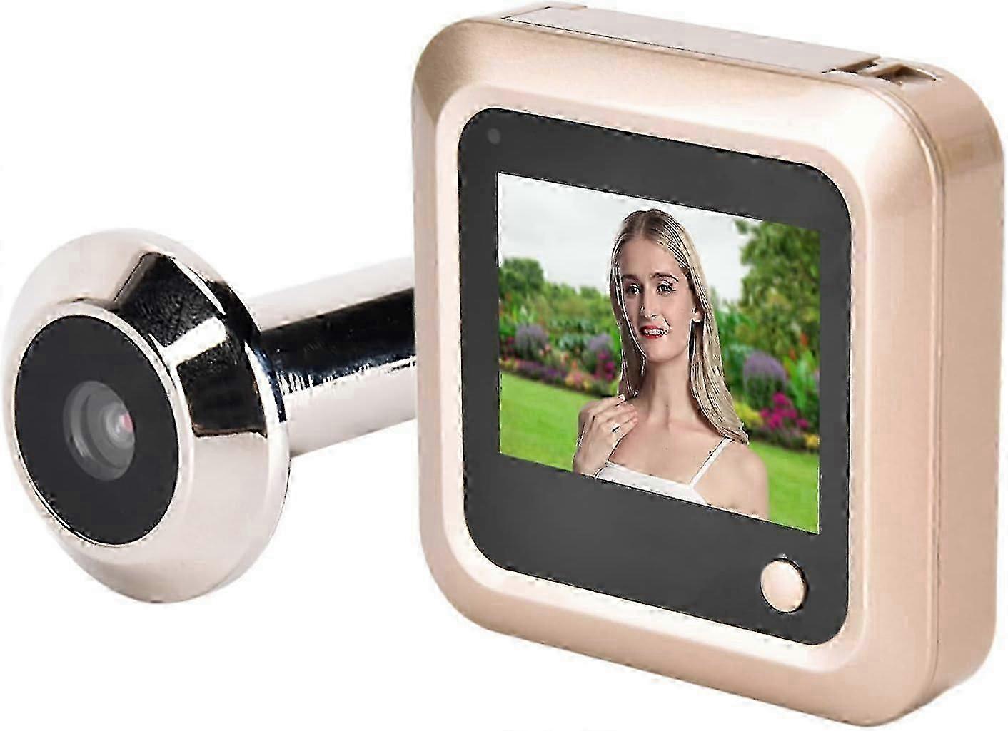 Un interphone vidéo avec une visionneuse de sonnette judas antivol de 2,4 pouces et un câble à usage domestique