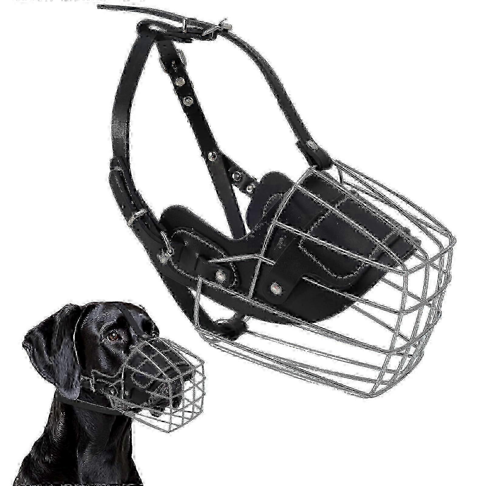 Extra Large Breathable and Drinkable Metal Basket Muzzle Designed for Great Dane to Prevent Bitingk