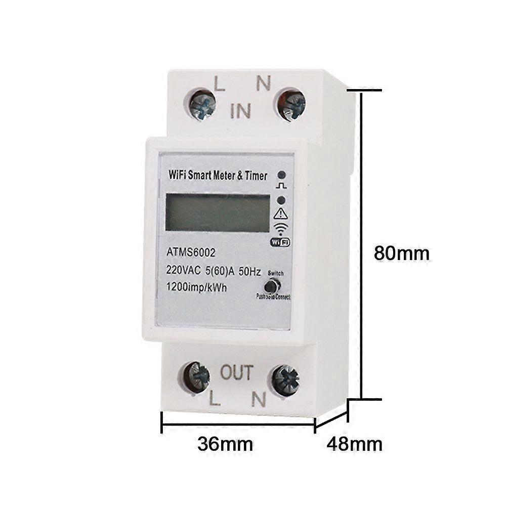 Tuya WiFi Intelligent Electric Meter Intelligent Energy Meter Timer Home Electric Meter Mobilephone APP Remotes Control No Need Manual Meter Reading