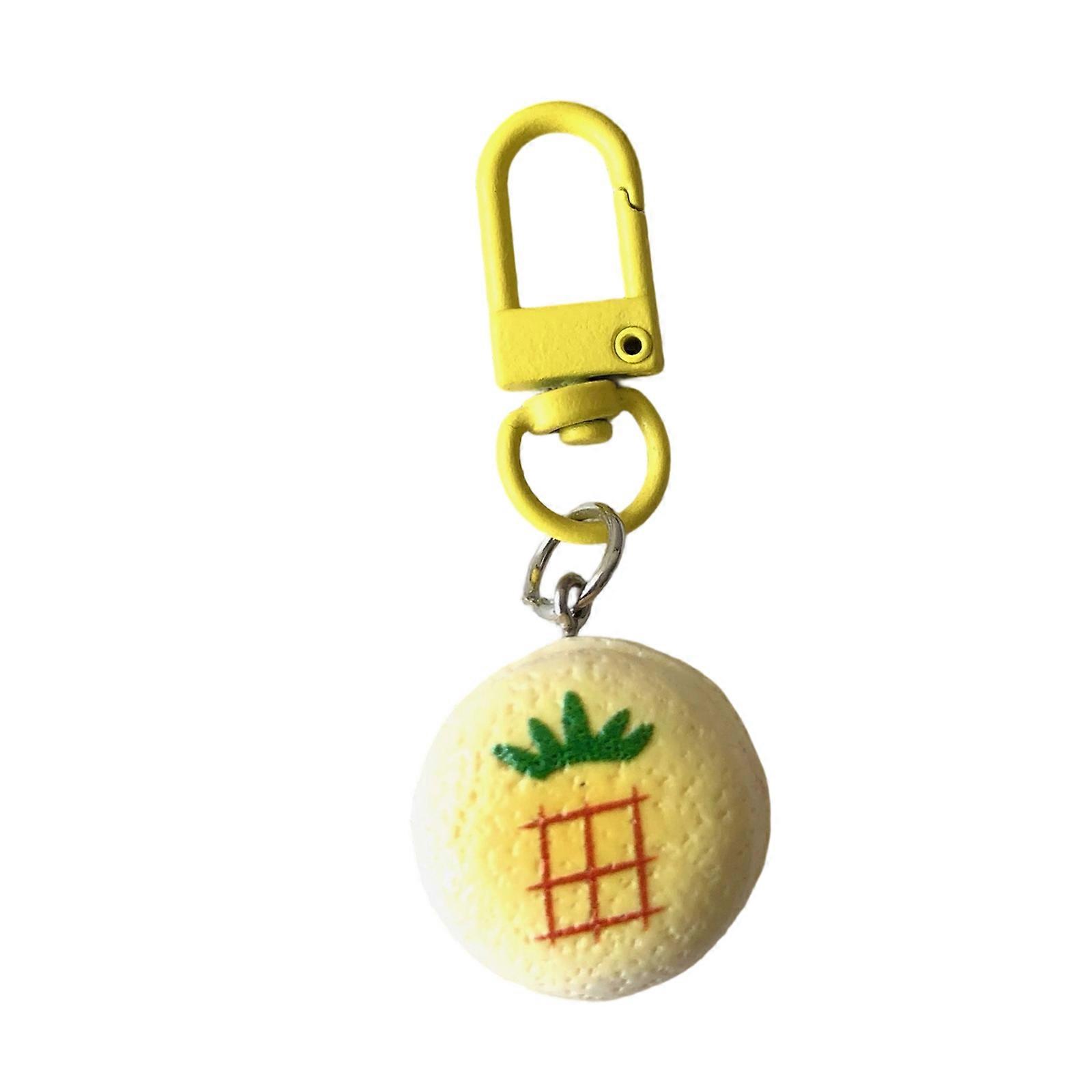 Vibrant Fruit Pattern Key Ring User Friendly Resin Craftsmanship Keychain Car Key Hanging Pendant Decoration Multicolor