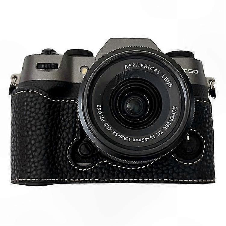 Camera Case for Mirrorless Models with Large Cutout - Litchi Texture PU Leather Protective Cover