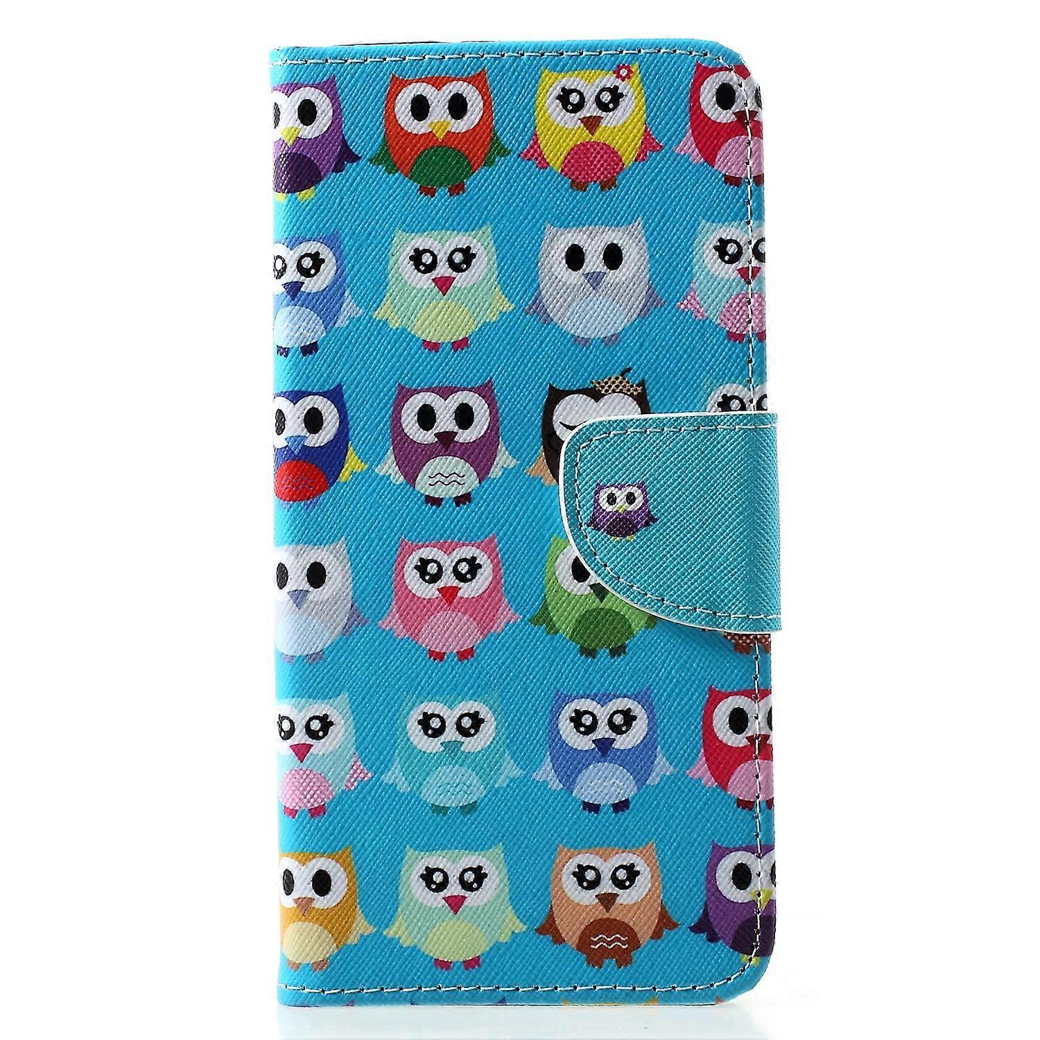 Cross Texture Pattern Printing Leather Wallet Cellphone Shell for Huawei P30 Pro - Cute Little Owls