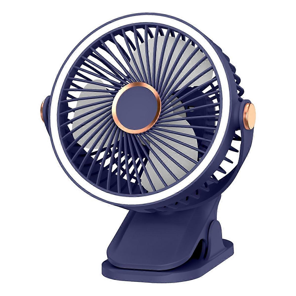Clip on Rechargeable Fan Portable with LED Lights Clip-Type Vertical Wall-Mounted Fan Small Desk Fan