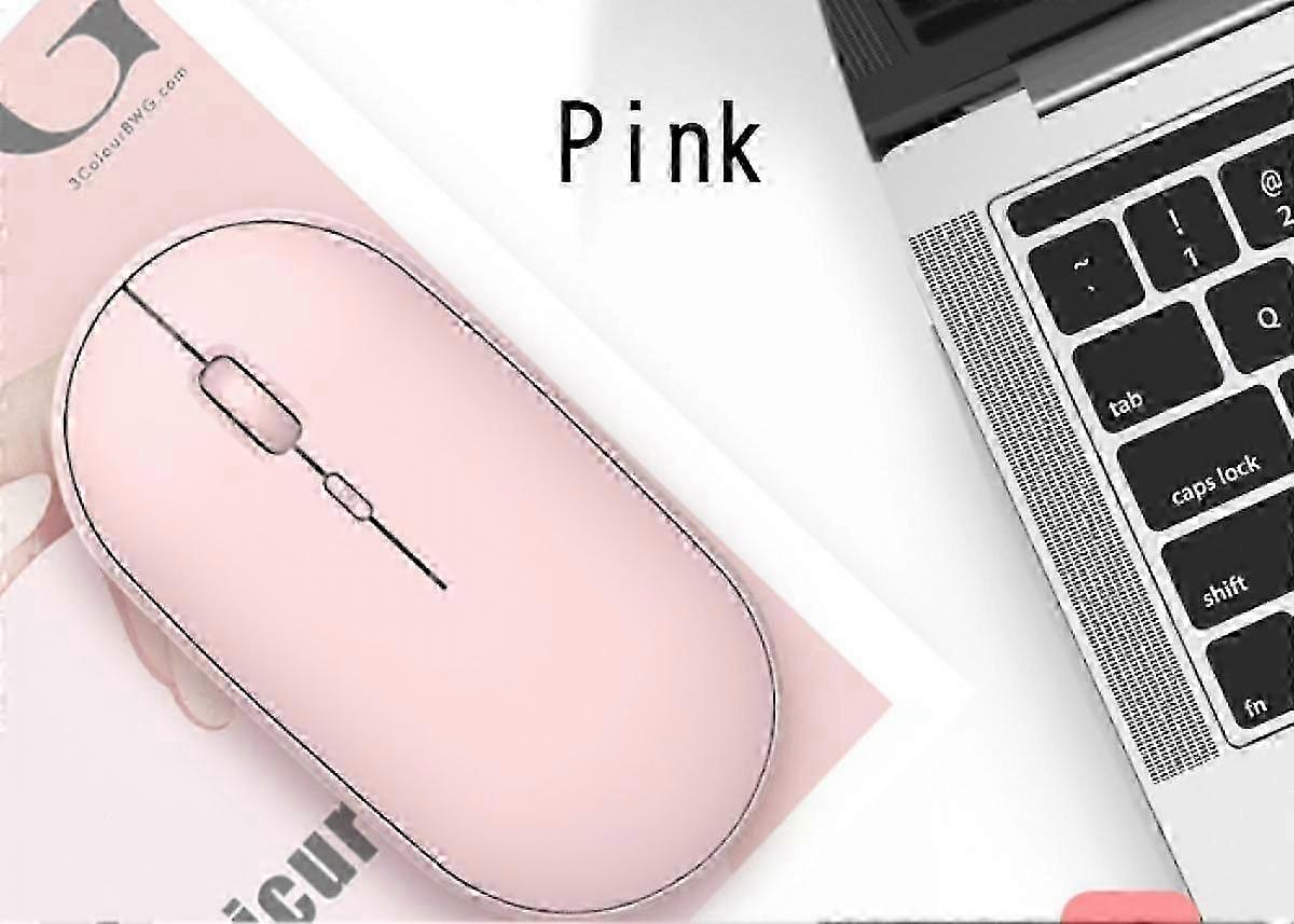 Bluetooth mouse charging dual-mode mouse mute and fresh, suitable for desktop, laptop, mobile phone, tablet, iPad Pink