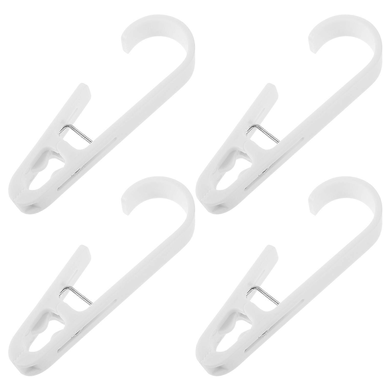 4 Pack White Adjustable Pants Hanger Clips ABS Material for Home Use Versatile Design and Strong LoadBearing
