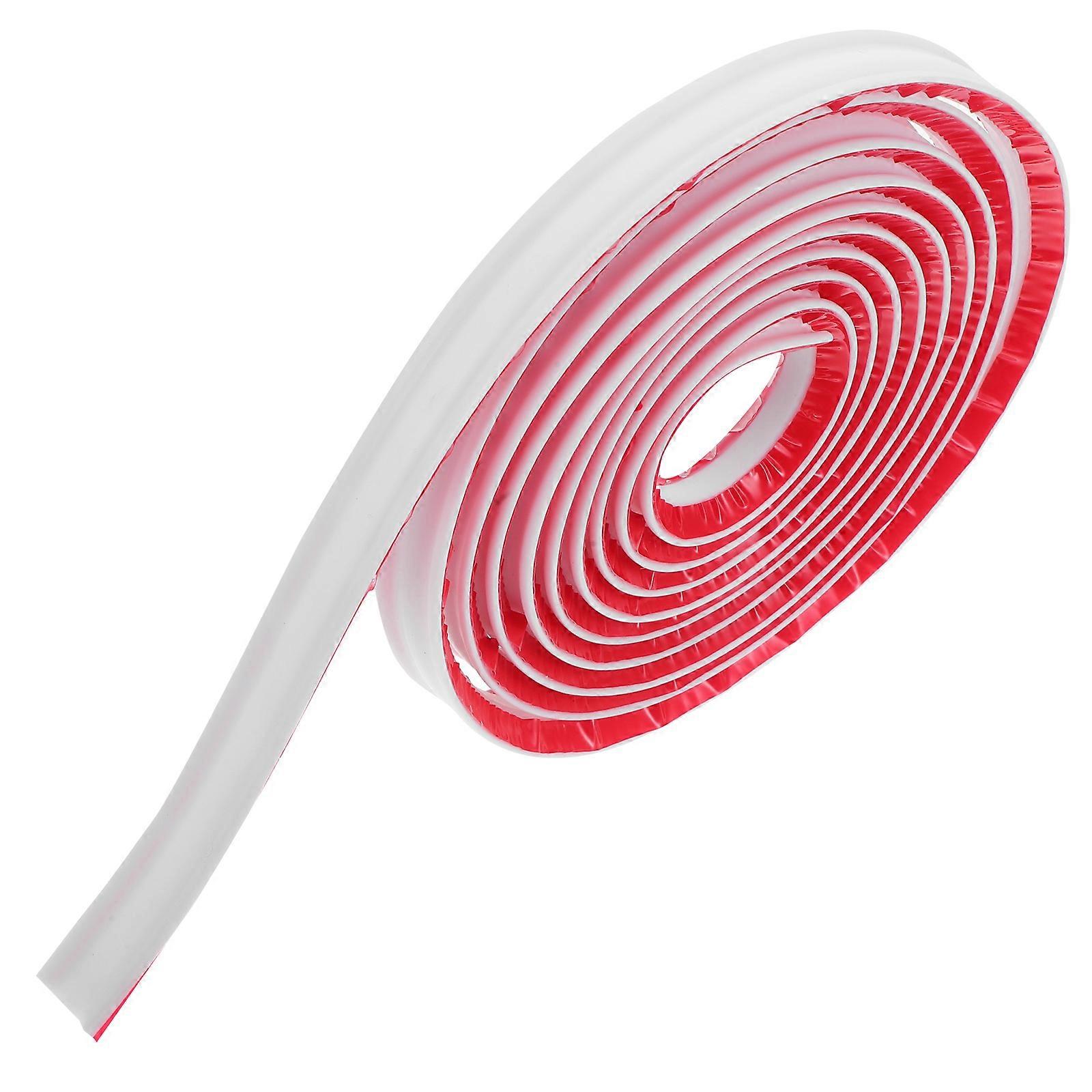 Peel And Stick Wall Molding Trim Decorative Function White 300.00X2.10X0.50CM TPE 1Set