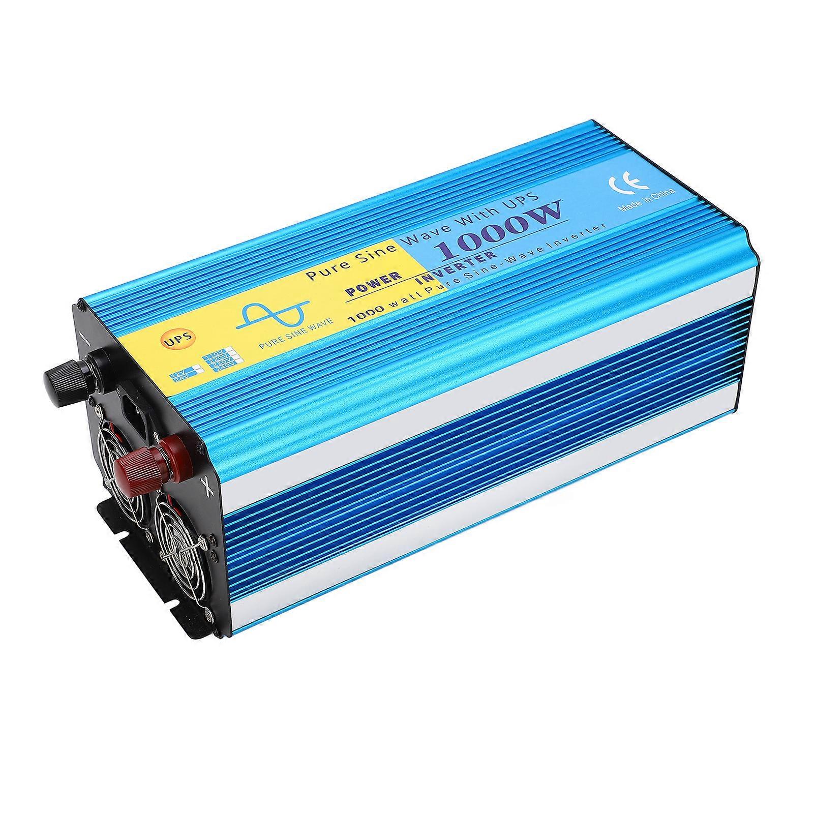 1000W Pure Sine Wave UPS Inverter 2000W Peak EU Plug LCD
