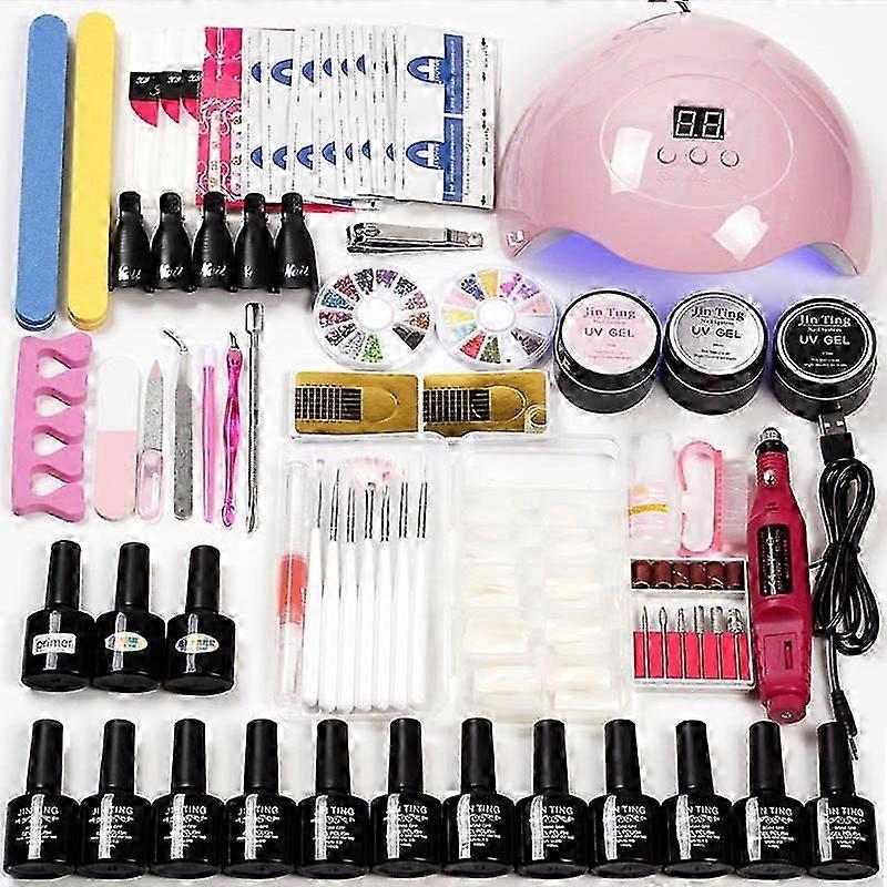 Professional Nail Kit for Beginners with Gel Polish Tool and LED Lamp