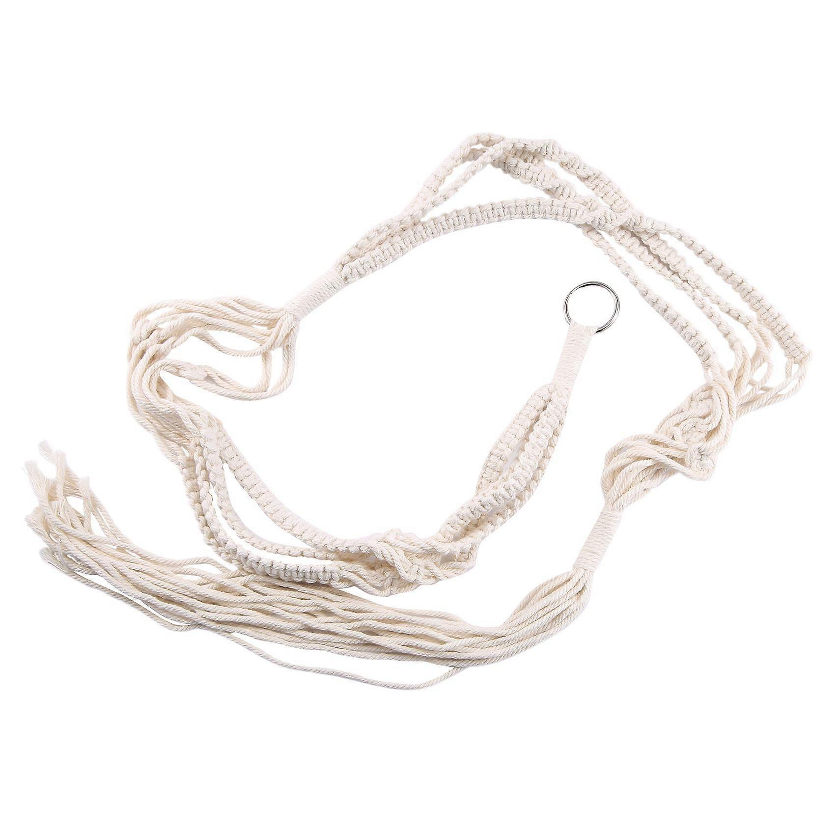 Macrame Double Plant Hanger Indoor Outdoor 2 Tier Hanging Planter Cotton Rope 4 Legs 67 inch