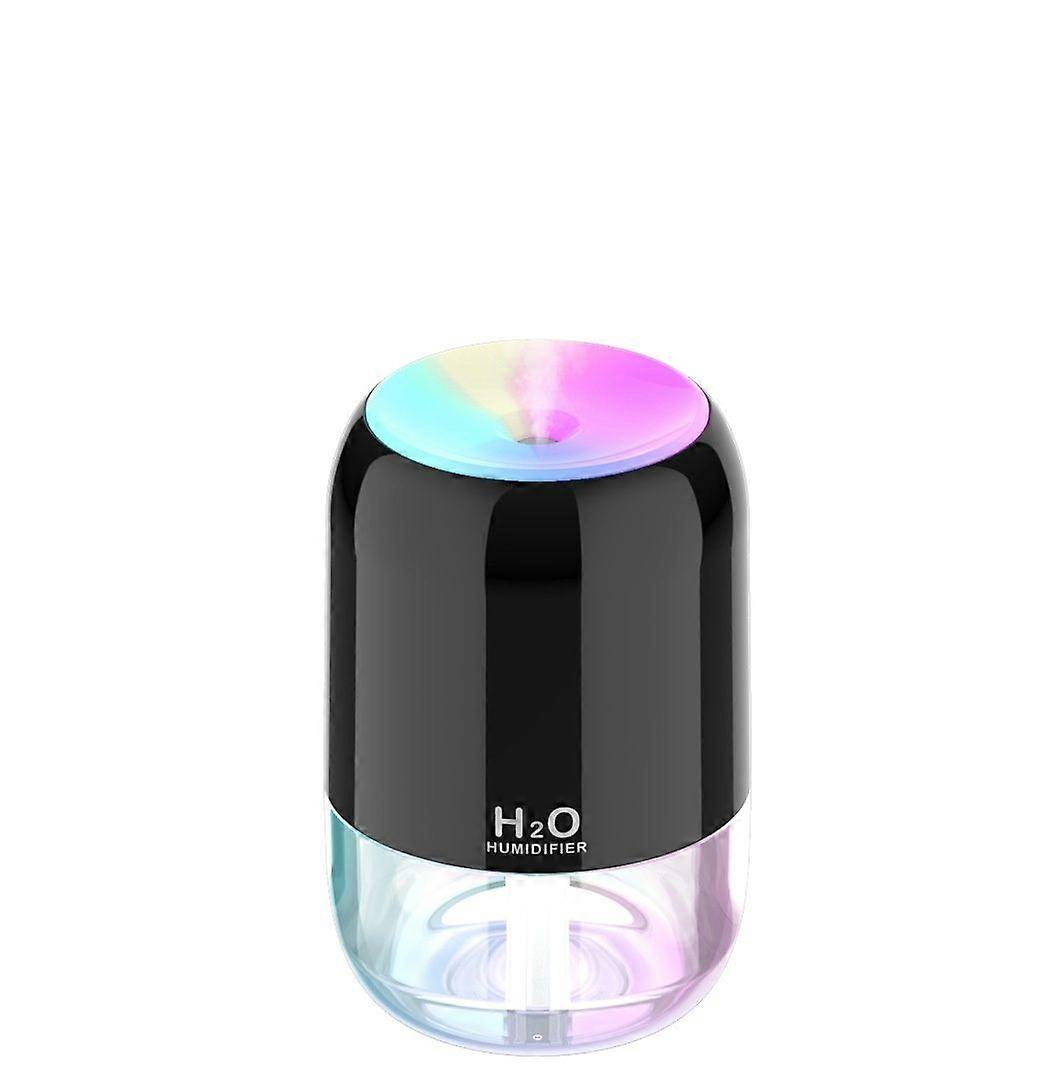 USB Powered Mini Humidifier for Bedroom, Portable 200ml Small Cool Mist Auto-Off Tabletop Humidifier with Colored Lights and 2 Spray Modes(), Recharge