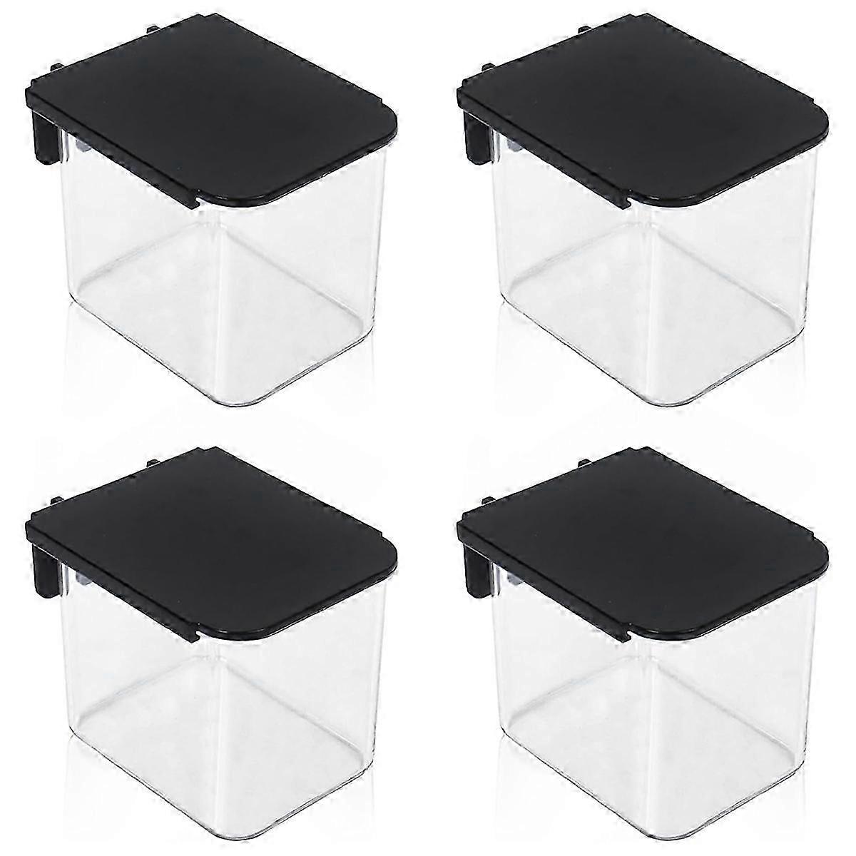 4 Pcs Pegboard Accessories Set with Lids and Hooks