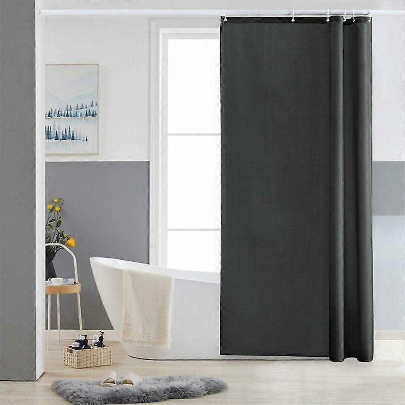 Small Shower Curtain, Dark Grey, Anti-Mold, 180 x 210cm, Polyester Fabric,