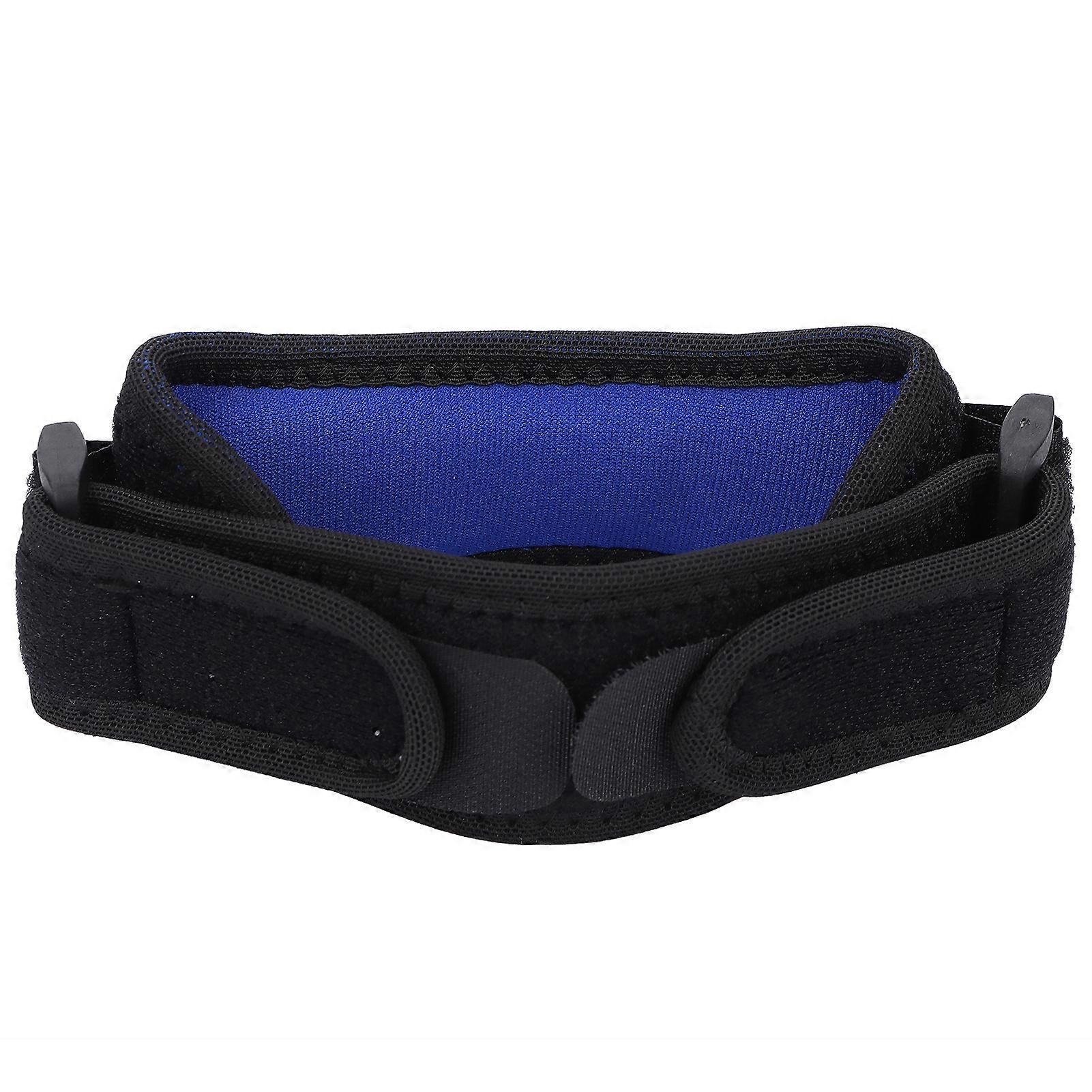 Adjustable Blue-Black Patella Knee Strap 33cm Silicone Support