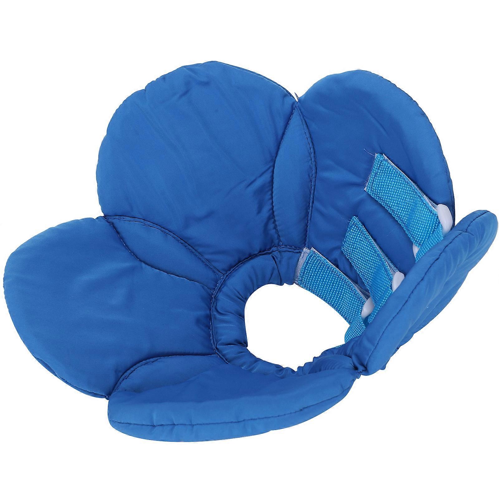 Flower Shape Dog Protective Collar Soft Adjustable Neck Blue L