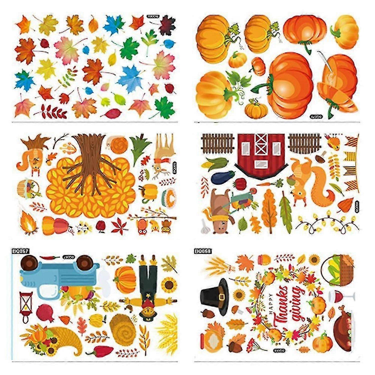 Thanksgiving Decorations Fall Window Clings - Fall Decor For Cute Animals -HK908
