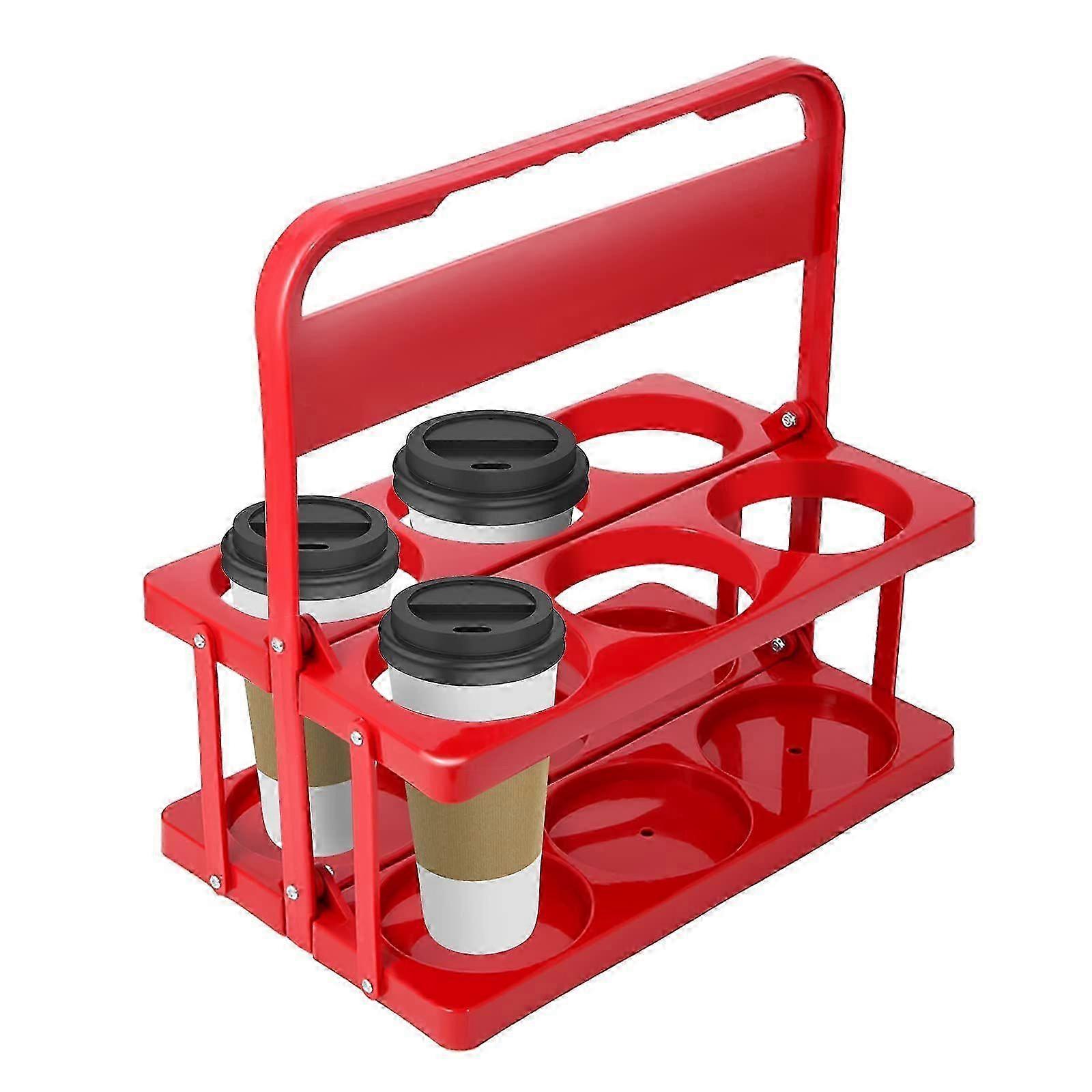 2025 Portable Drink Carrier for Big Cups, Foldable Plastic Cup Holder, Reusable Cup Holder Carrier with Handle, Drink Delivery Carrier