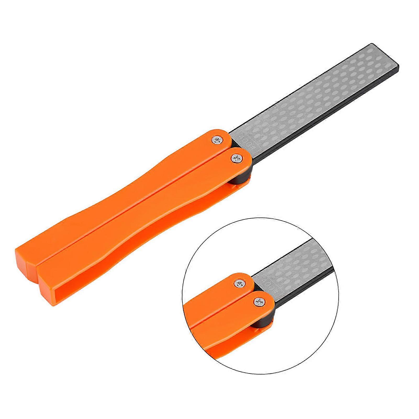Outdoor Camping Folding Double-Sided Sharpener Stone 400/600# Yellow