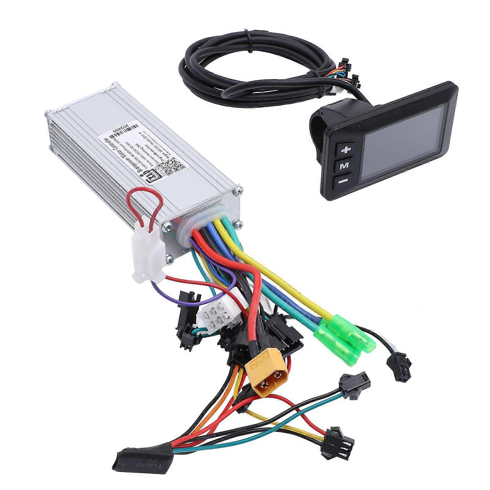 36V 48V 60V 500W 28A Electric Bike Controller Kit Aluminum Alloy Brushless Controller with G51 LCD Display for Modification