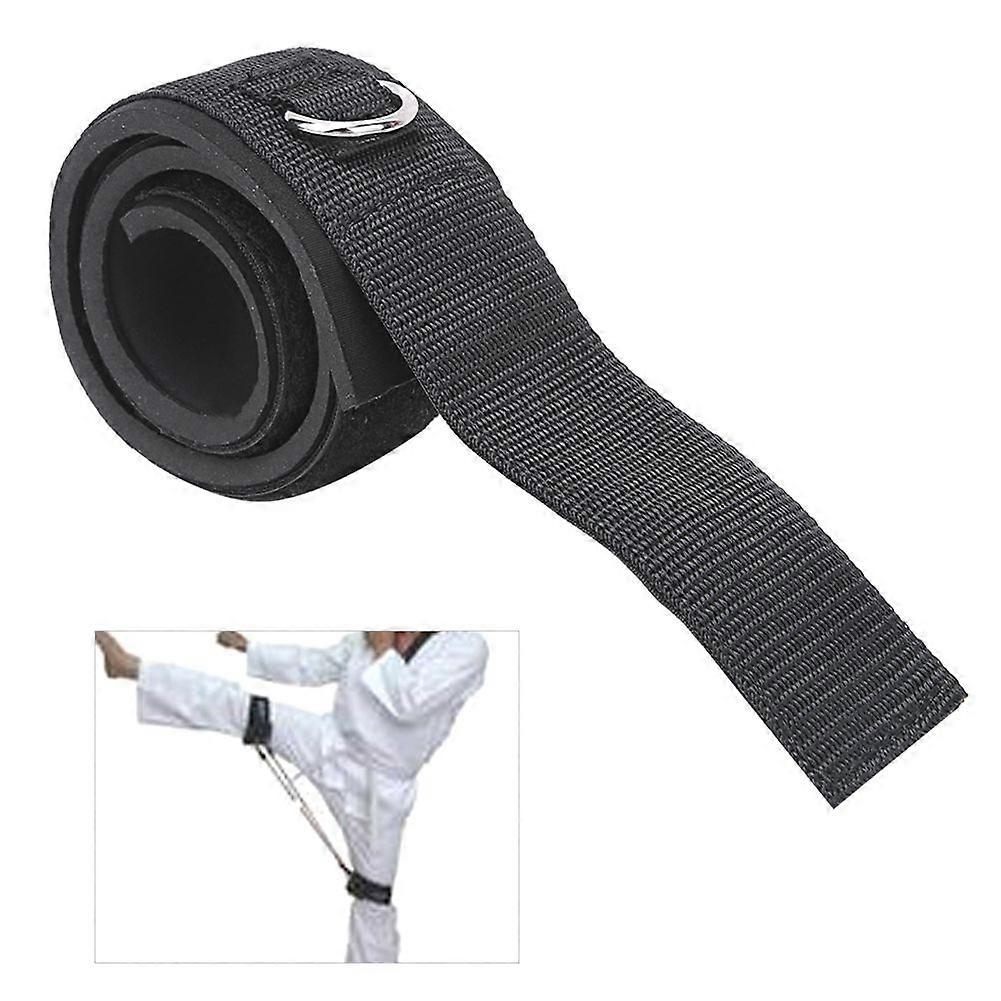 Cotton Black 2D Ring Elastic Rope Ankle Thigh Fitness Exercise Legs Cuff Adjustable Strength Training AccessoriesBlack 2D