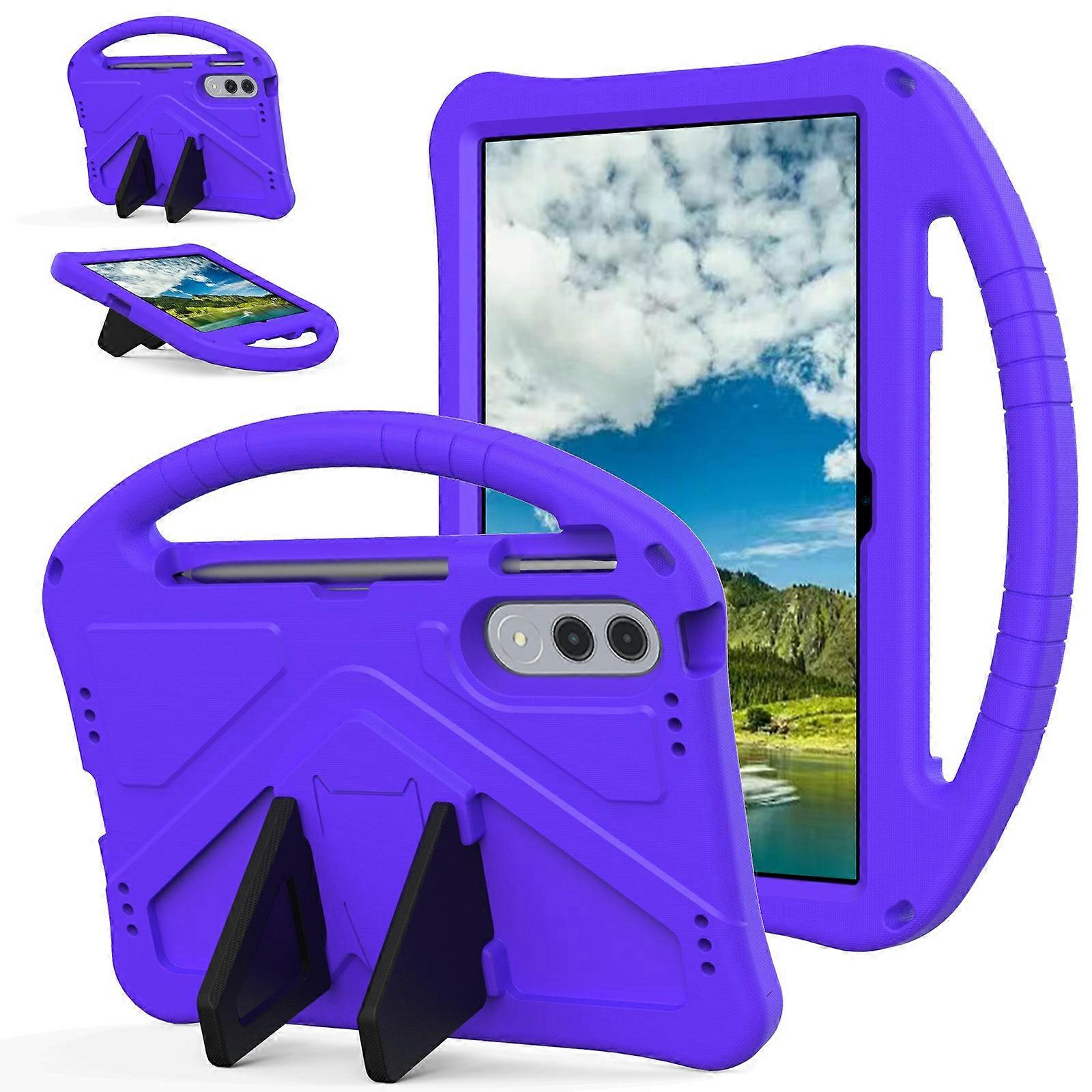 TKdaddy ل Lenovo Xiaoxin Pad Pro GT Case EVA غطاء لوحي مع مقبض مسند للأطفال صديق أرجواني