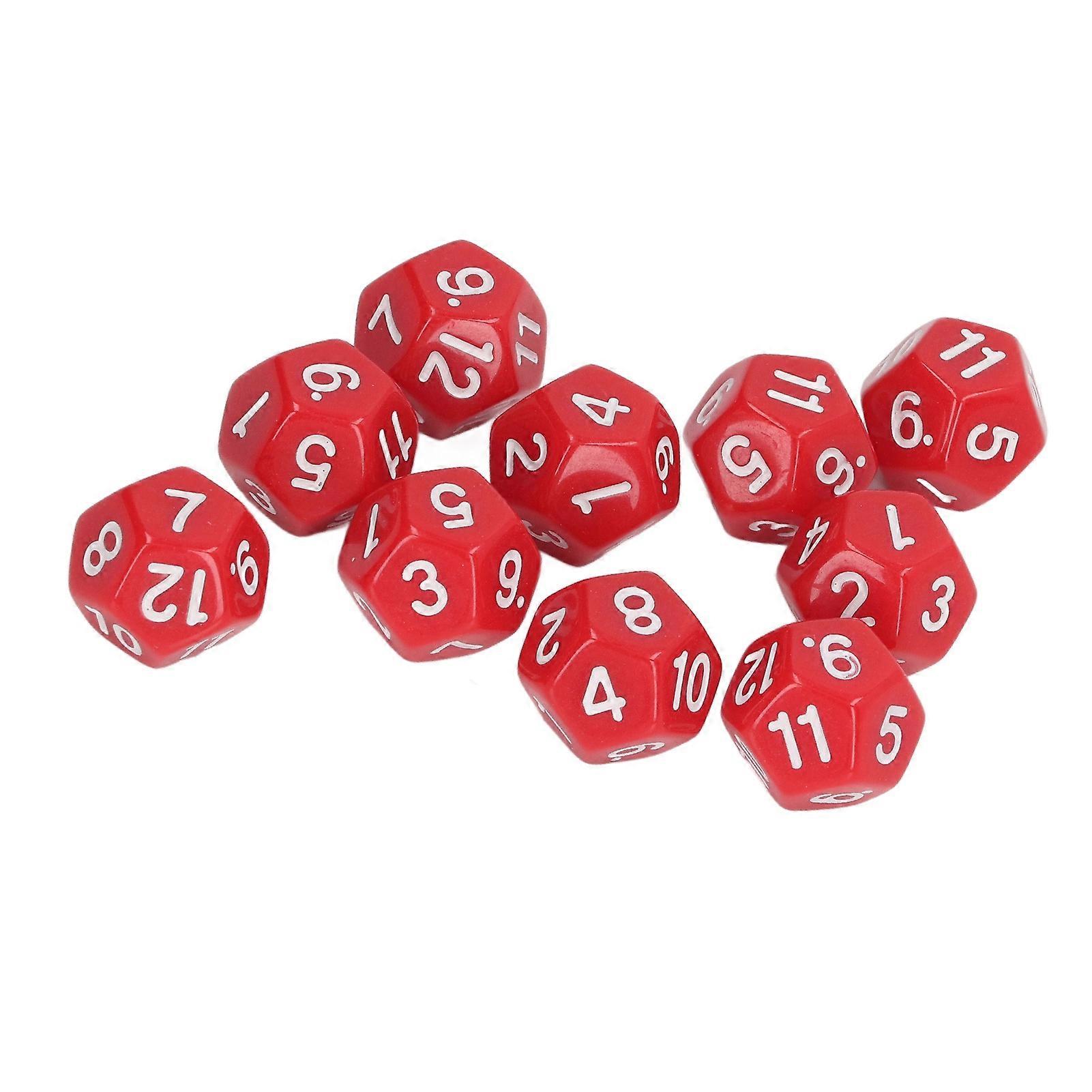 40Pcs Red 12-Sided Polyhedral Dice Set for Board Games