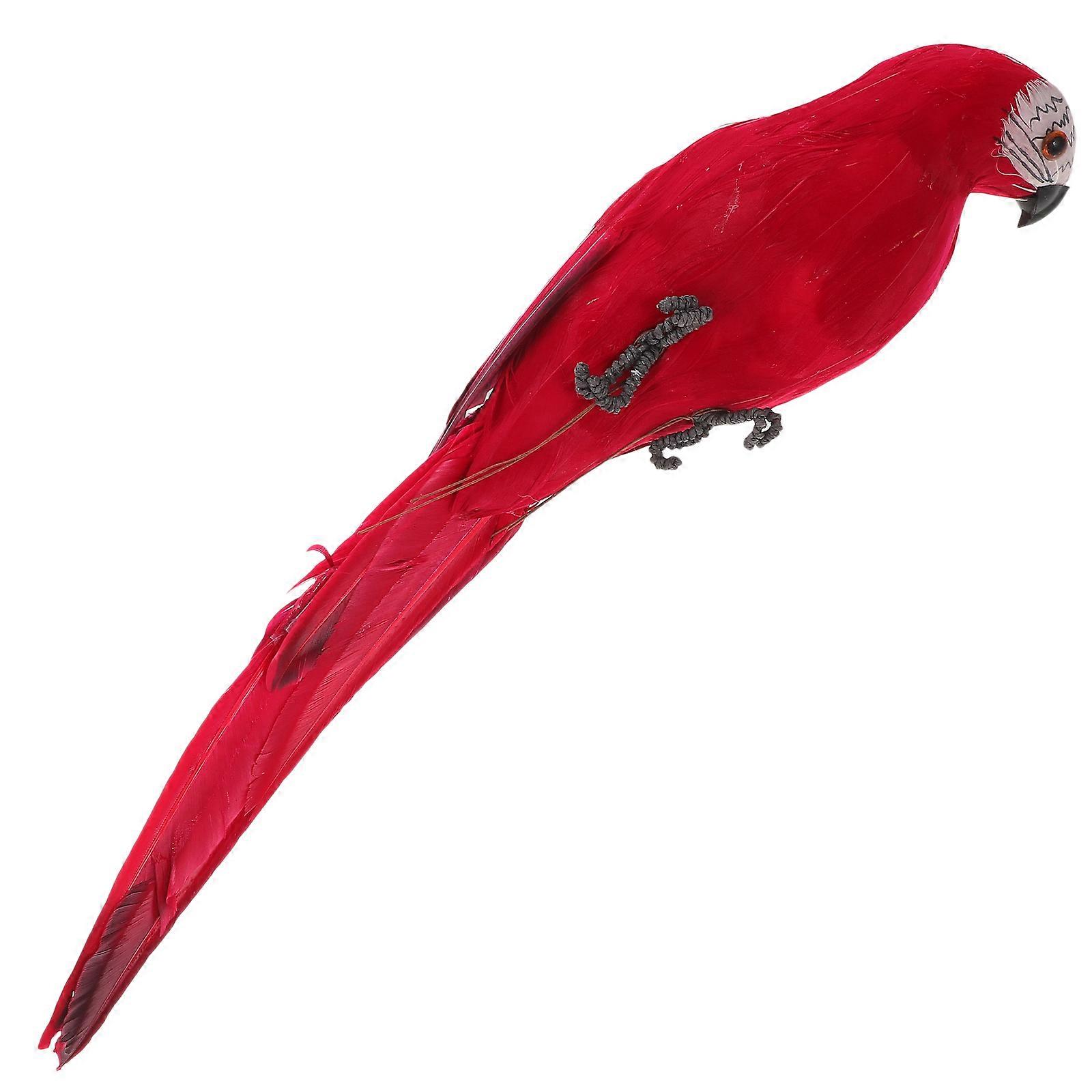 Parrot Foam Parrot Ornament for Decoration 2Pcs Durable and Lifelike Red