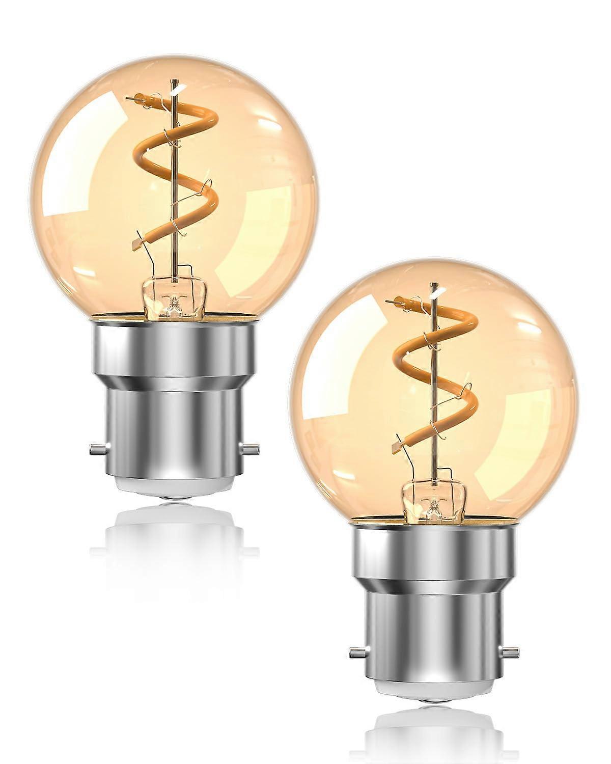 1W B22 LED Vintage Bayonet Night Light Bulb 2200K Warm White 15W Incandescent Equivalent NonDimmable G40B22 2Pack