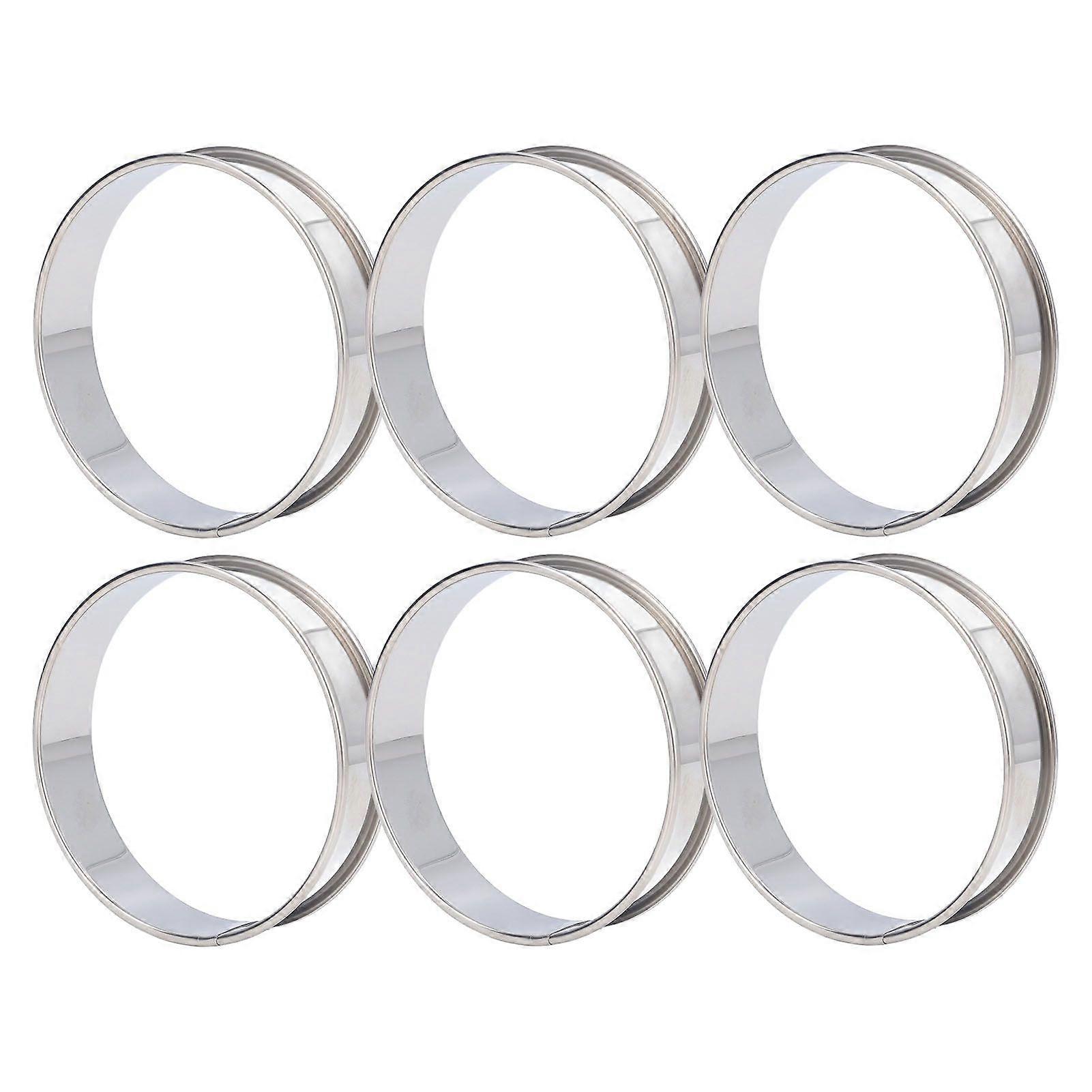 6 PCS Crumpet Rings Double Volume Easy Demoulding DIY Stainless Steel English Muffin Rings for Home Food Making Tool8cm / 3.1in