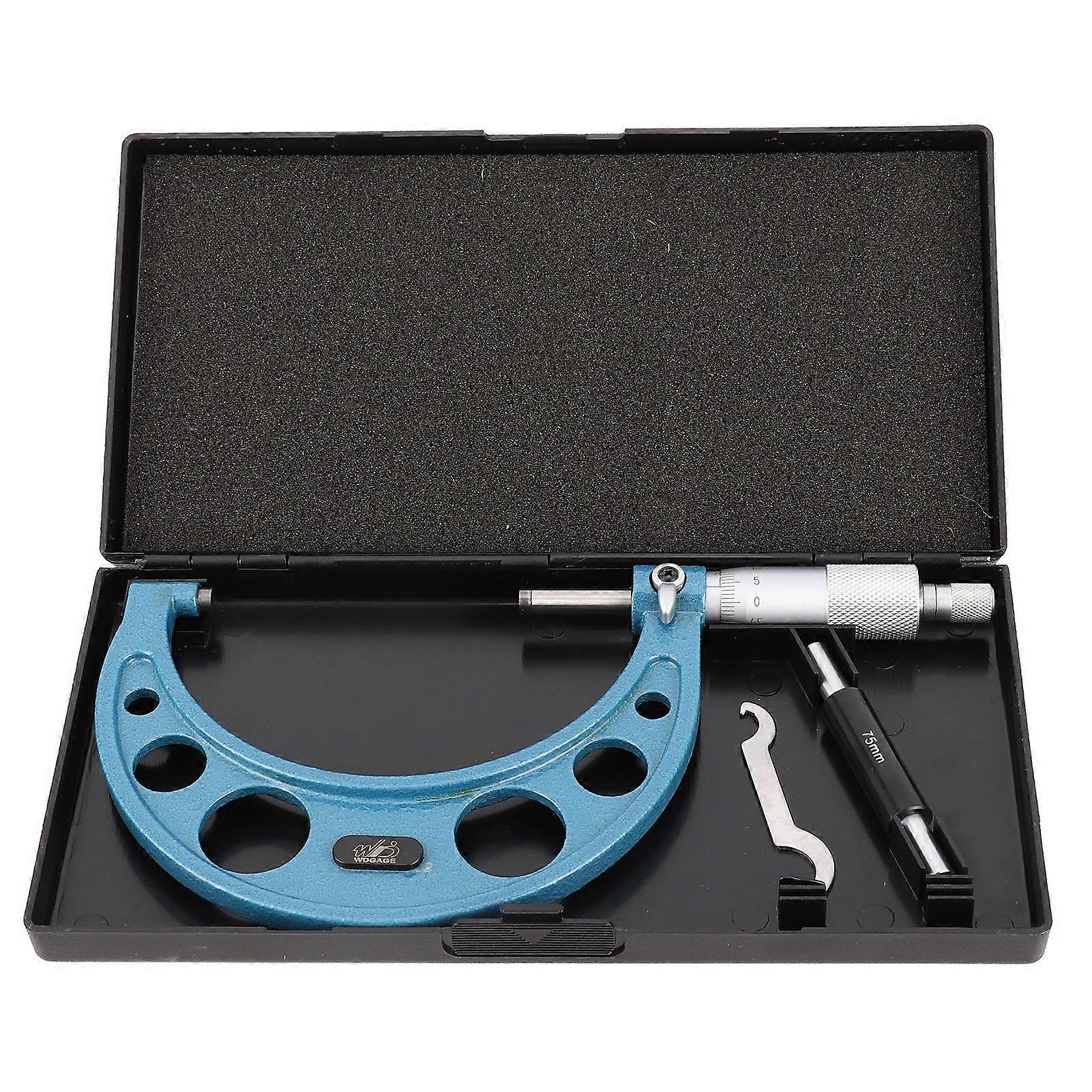 Micrometer Spiral Outside Measuring Calipers Mechanical Structure Locking Device 75-100mm