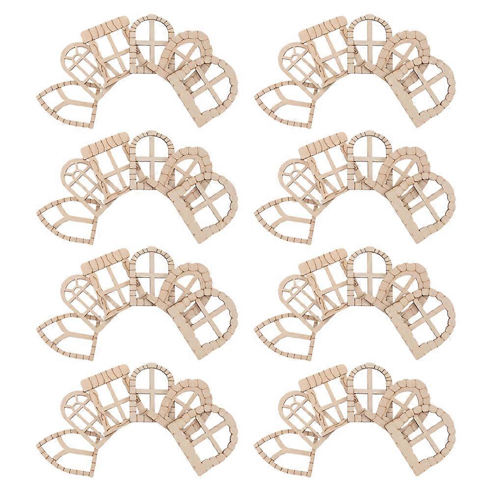 Fairy Door Wooden Frame Accessories for Decoration with 450Pcs DIY Set