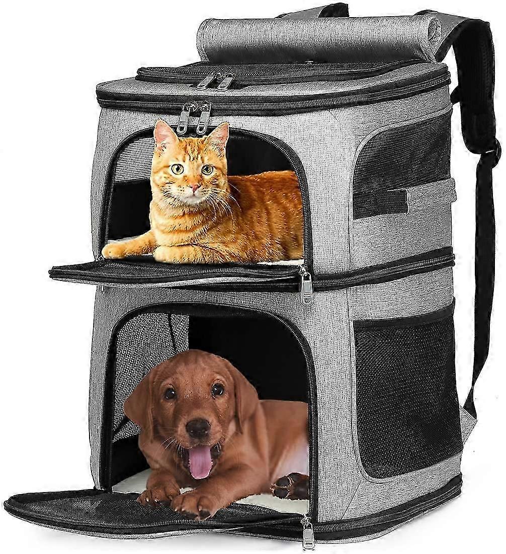 حقيبة ظهر للقطط ل 2 قطط ، حامل قطط للقطط الكبيرة ، حقيبة ظهر للكلاب ل 2 صغيرة ، 7 نوافذ تهوية