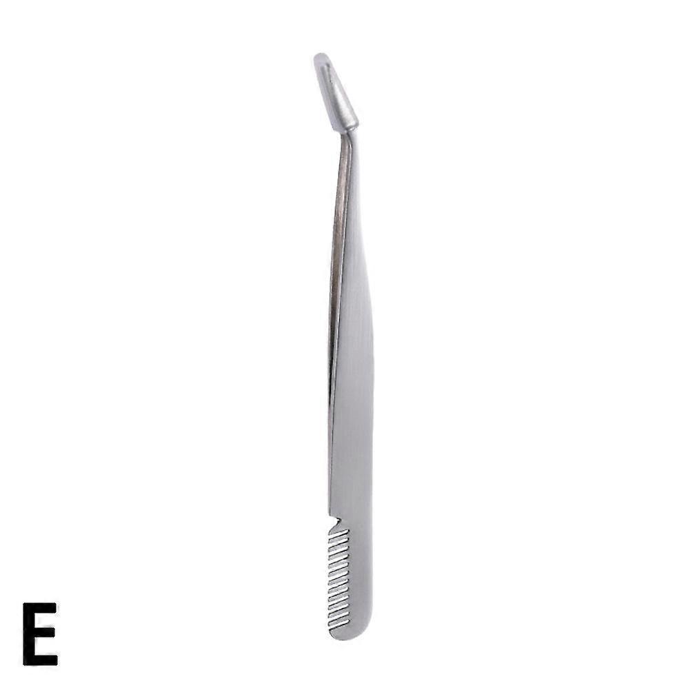 Professional Steel Eyelash Tweezers Curved Clip Design Easy False Eyelash Removal Eyebrow Grooming Tool