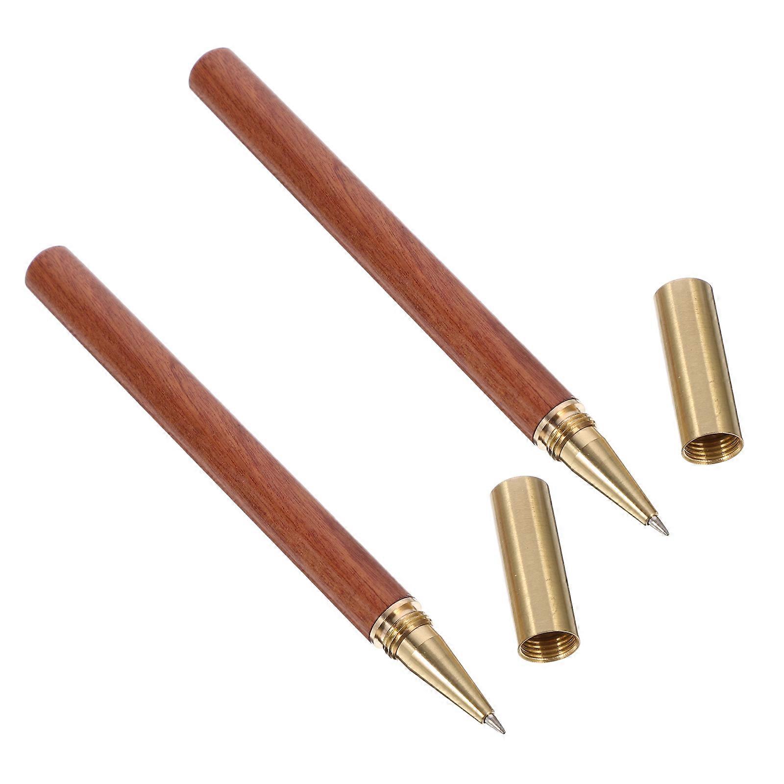 Portable Writing Pen 5Pcs Elegant Signature Writing Stationery For Students And Professionals Brown Sturdy Quality