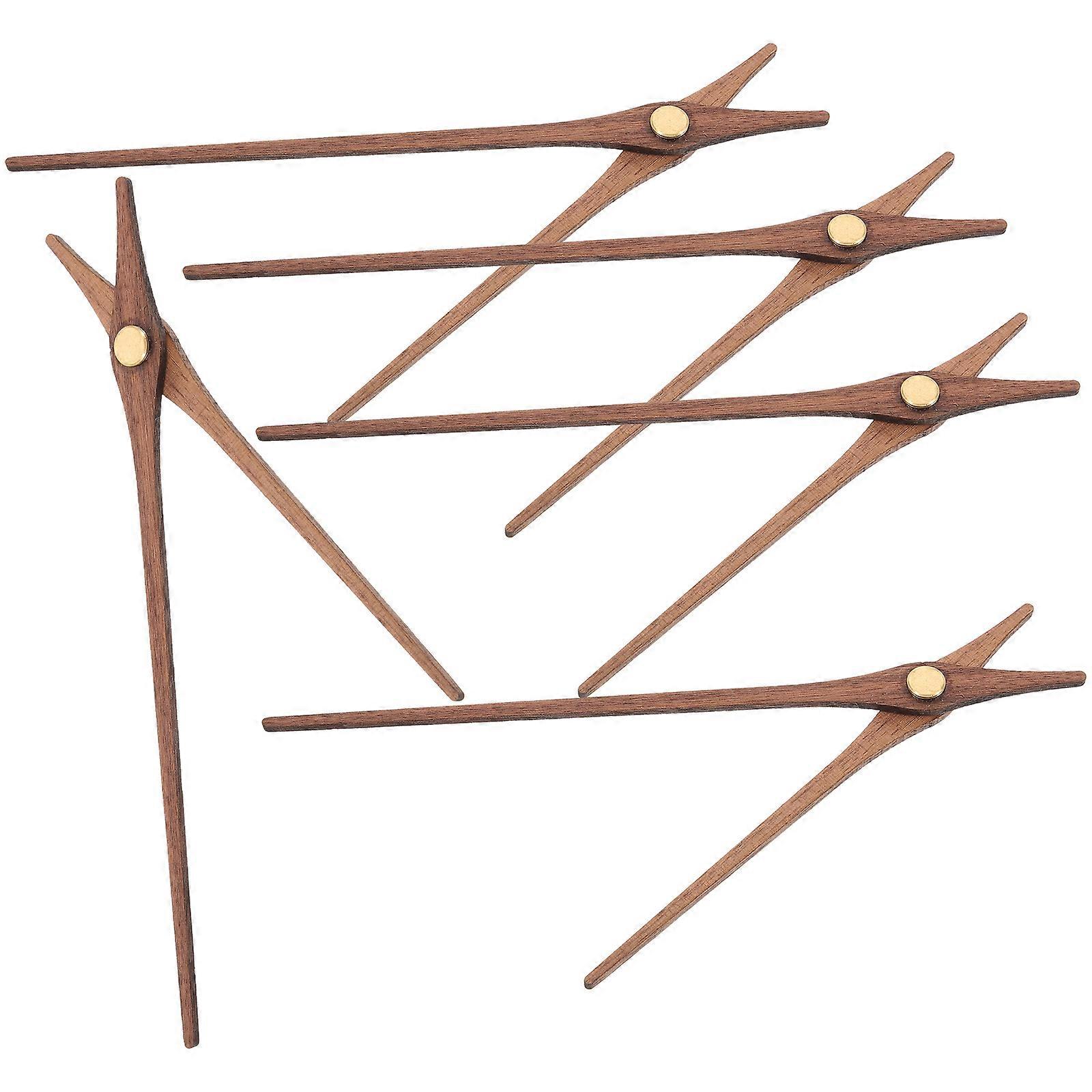 Wood Clock Accessories 5 Sets Replacement Clock Pointers Wall Clock Hands For DIY Home Decoration Brown Sturdy Materials