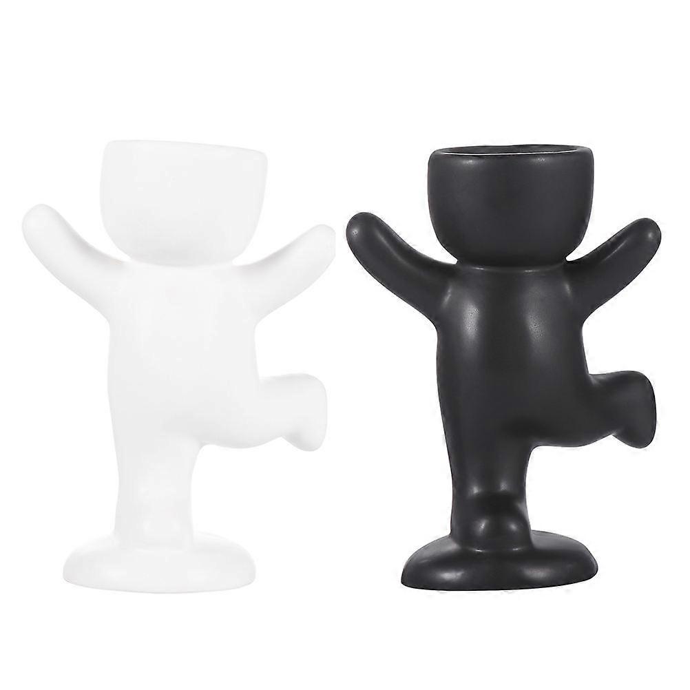 Character Sculpture Ceramic Planter for Succulent Plants 6Pcs