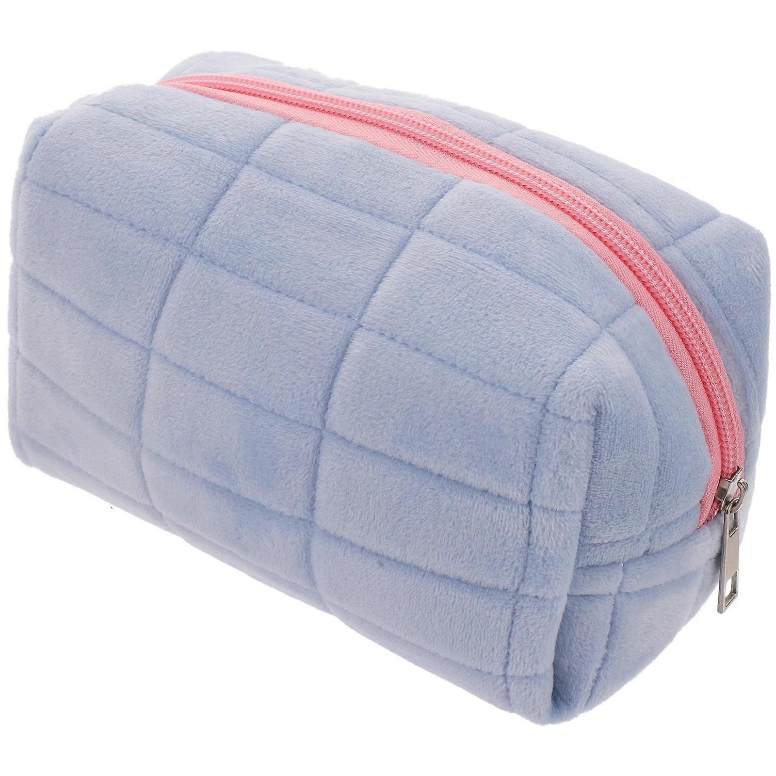 Blue Makeup Bag Cosmetic Organizer Bag for 3Pcs Storage Use