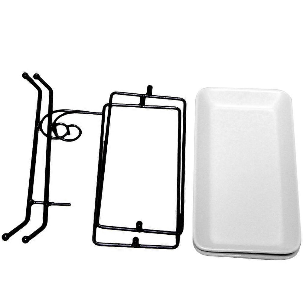 Snacks Storage Tray Serving Set for 2 White Tiered Cake Display