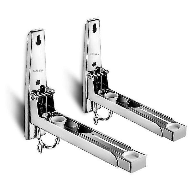 304 Stainless Steel Microwave Oven Stand with Telescopic Arm Hook,Universal Folding Retractable Wall Mount Bracket Load up to 75kg for Microwave,Oven